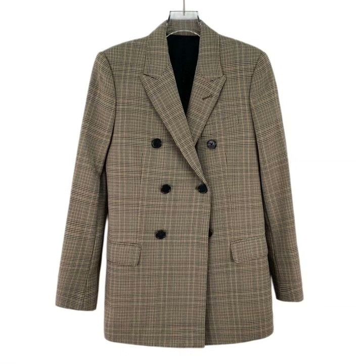 Celine Celine Brown Plaid Wool Blazer Size XXS / US 00 / IT 34 - 1 Thumbnail