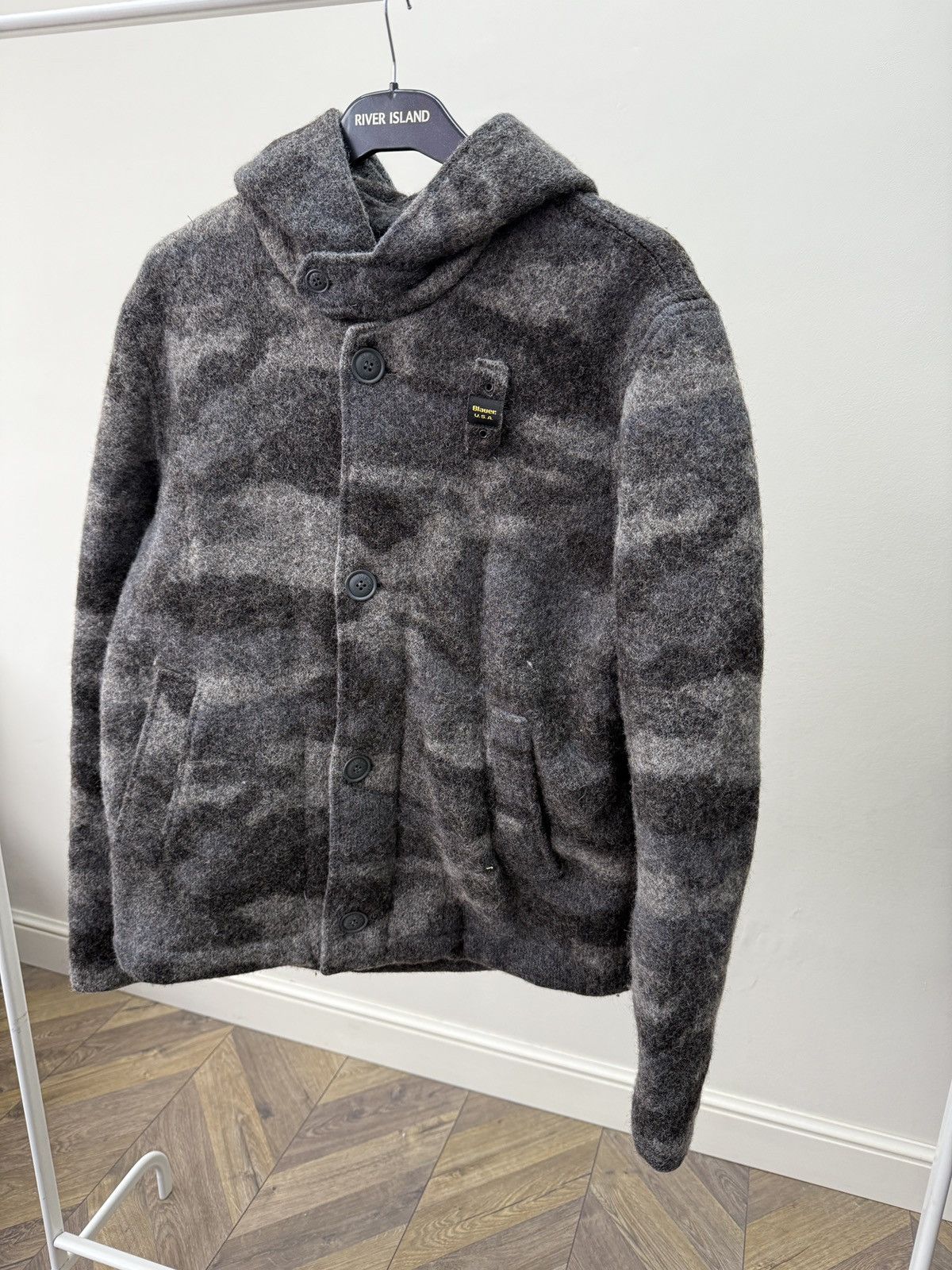 Other Vintage Blauer USA Wool Blend Hooded Jacket Button Up Size XL / US 12-14 / IT 48-50 - 5 Thumbnail