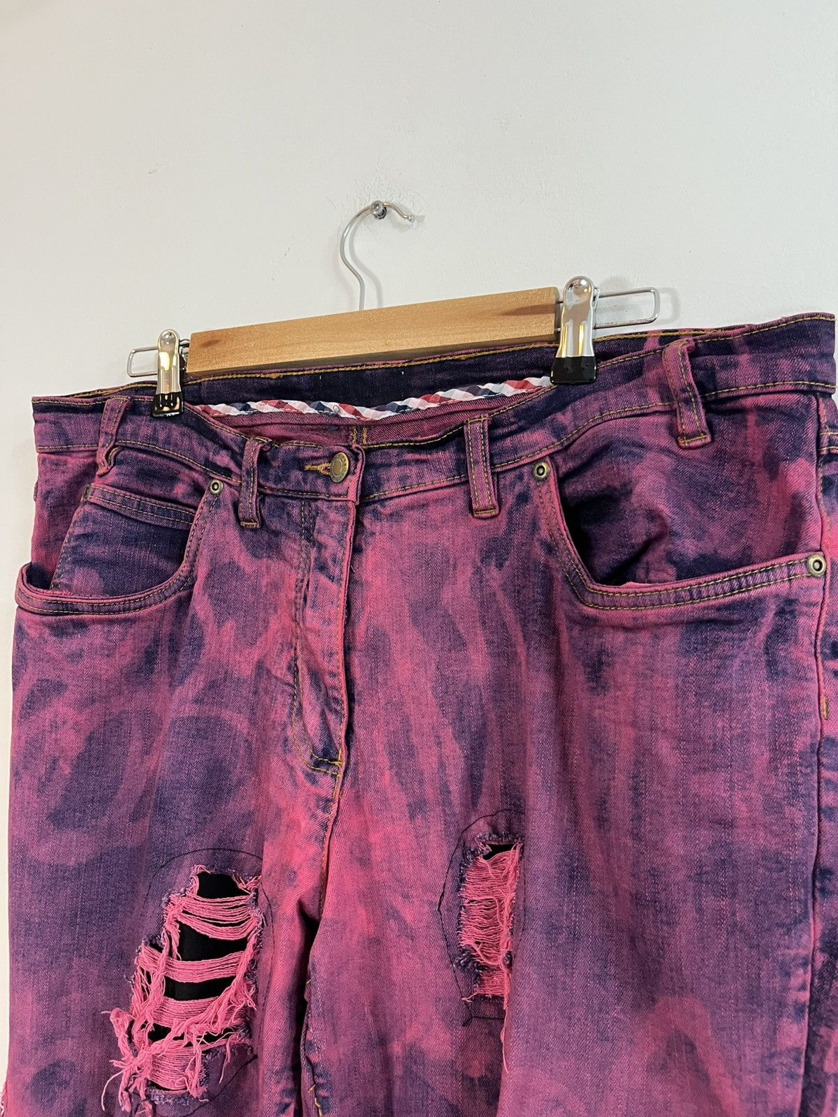 Other RARE Opium Handmade Ripped Jeans Archive Flared Denim Size US 34 / EU 50 - 7 Thumbnail