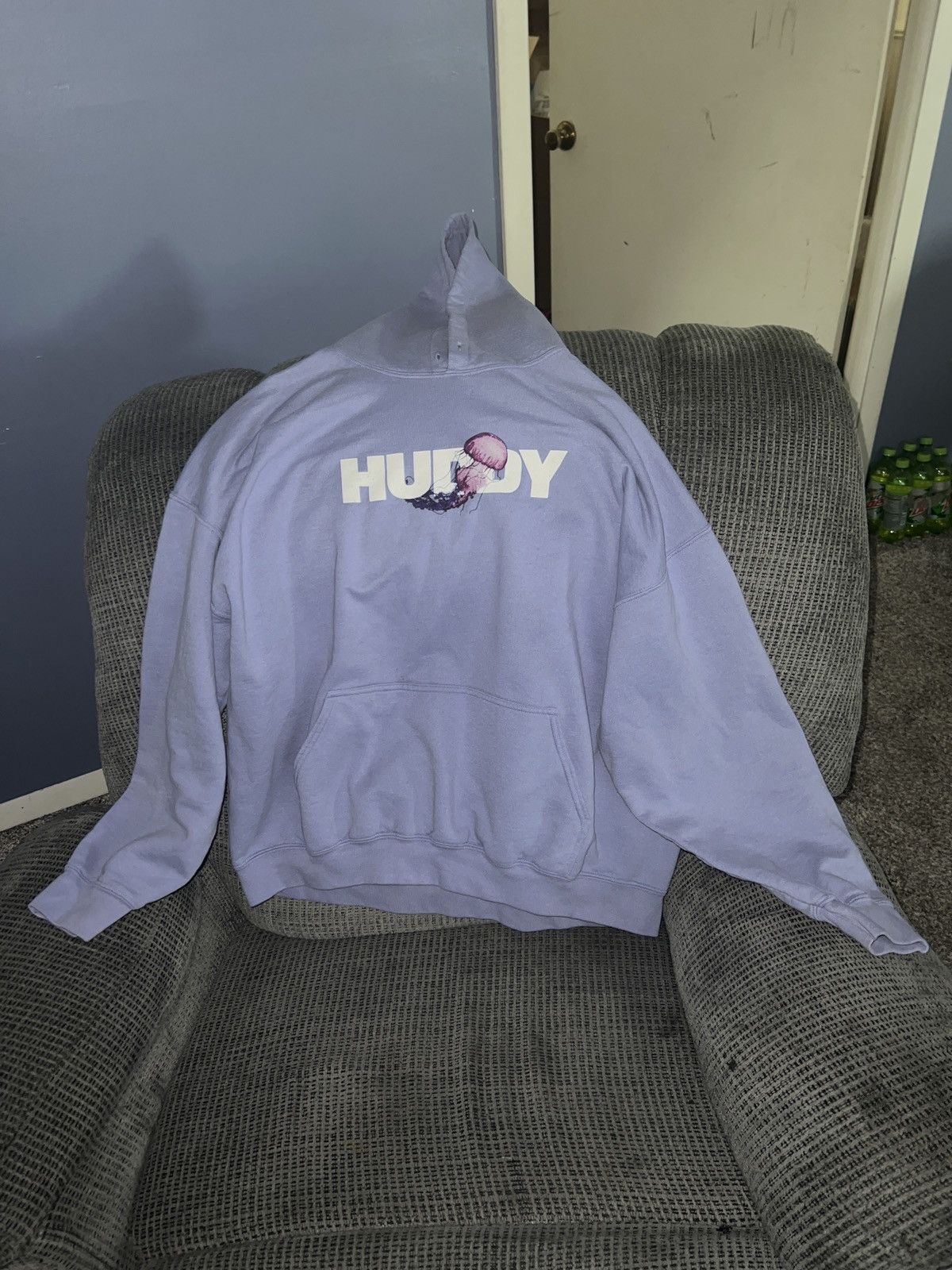 image of Hypebeast Huddy Fanjoy Co. Jellyfish Hoodie in Baby Blue, Men's (Size 2XL)