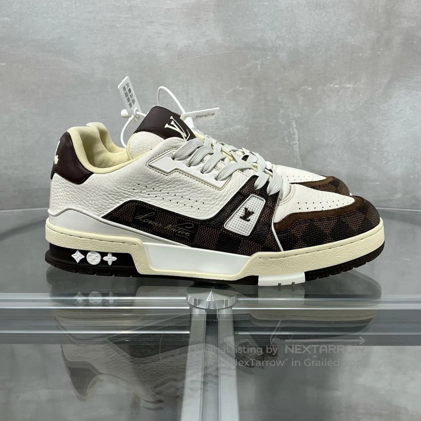 Louis Vuitton Louis Vuitton Trainer White and Brown Chessboard shoes Size US 7 / EU 40 - 4 Thumbnail