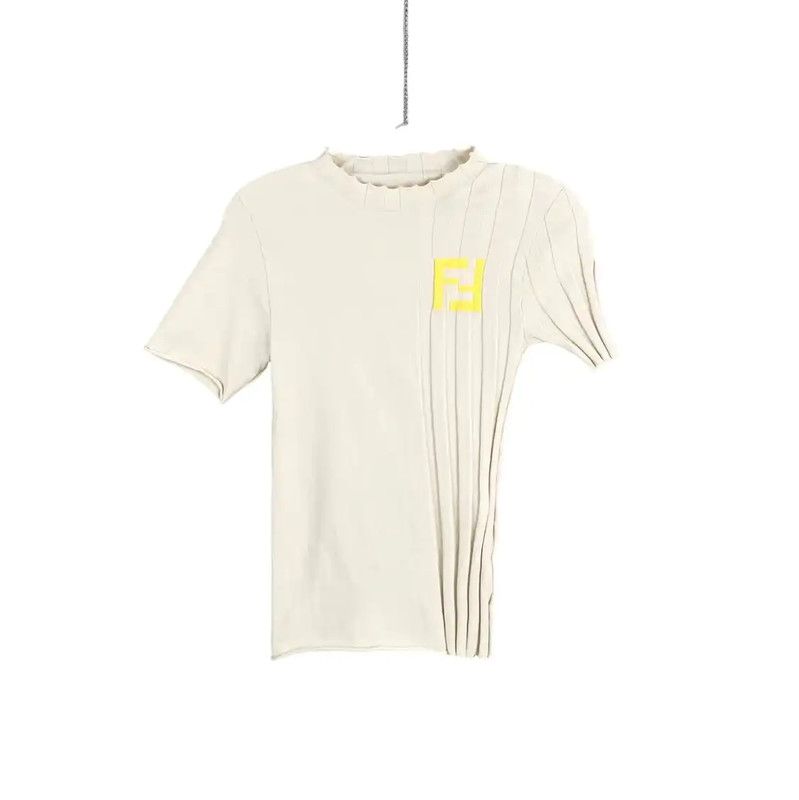 Fendi Fendi Cream Cotton Women's T-Shirt 0089 Size ONE SIZE - 1 Thumbnail
