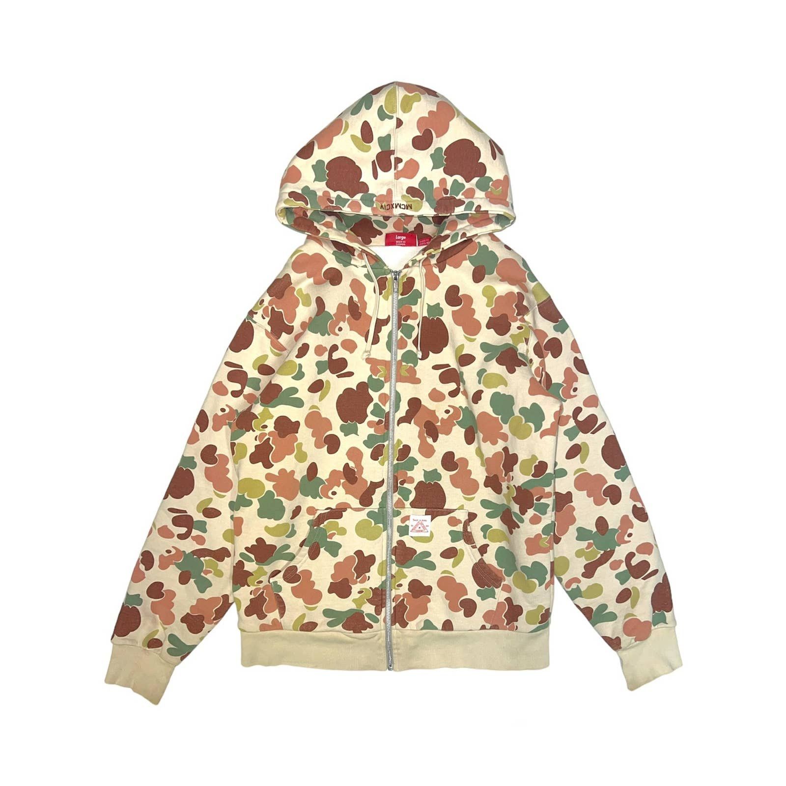 image of Supreme Fw09 Duck Camo Thermal Zip Up Hoodie, Men's (Size Large)