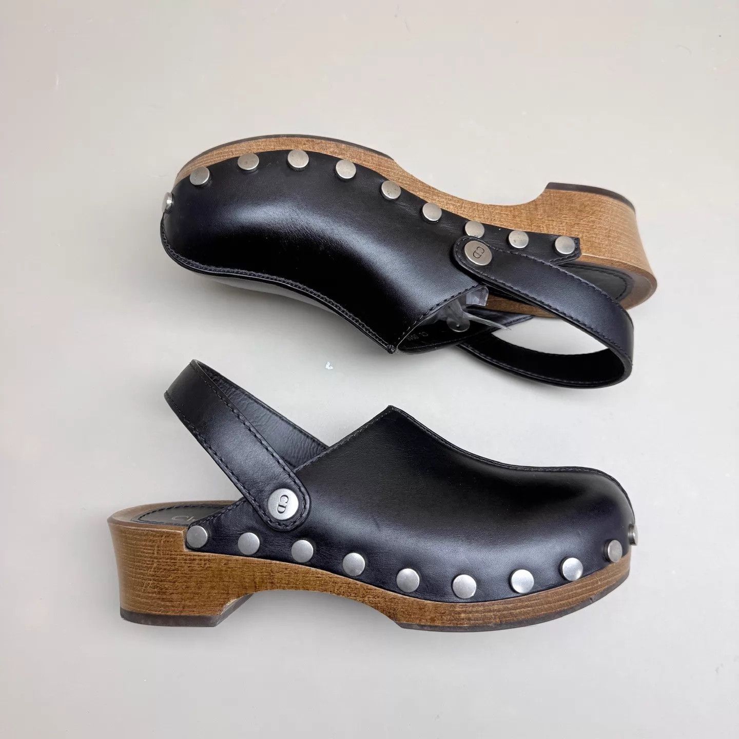 Dior Dior Women's Black Studded Thick Sole Mule 37 (Mint) Size US 6.5 / IT 36.5 - 8 Thumbnail