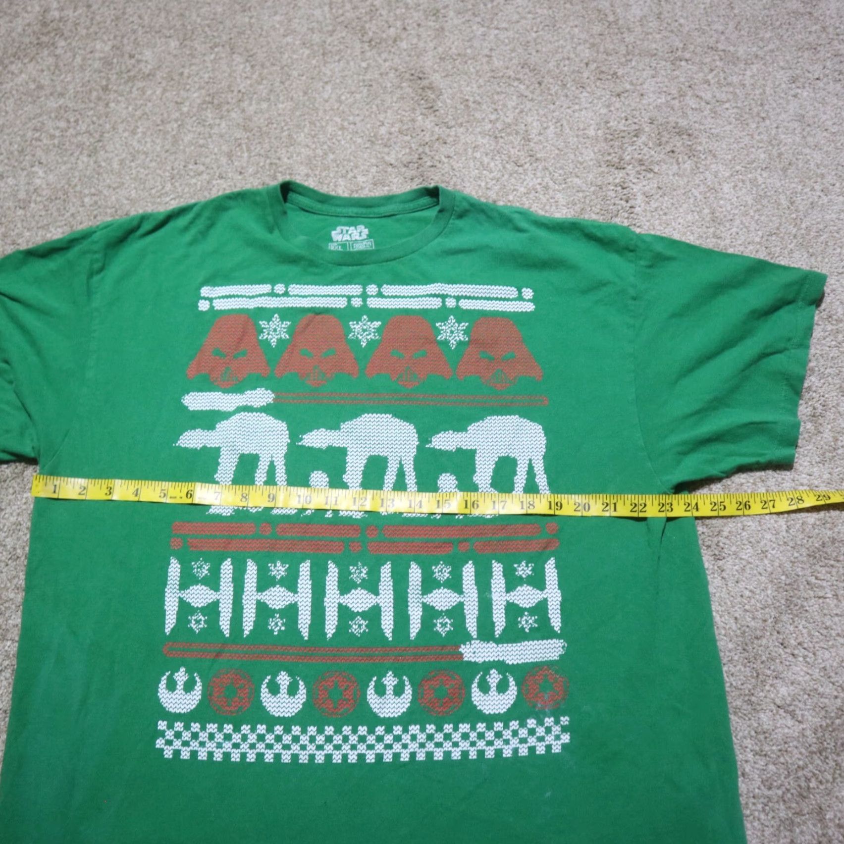 Star Wars Star Wars Shirt Short Sleeve Adult Men 2XL XXL Tie Fighter Walker Christmas Green Graphic Tee Size US XXL / EU 58 / 5 - 4 Thumbnail