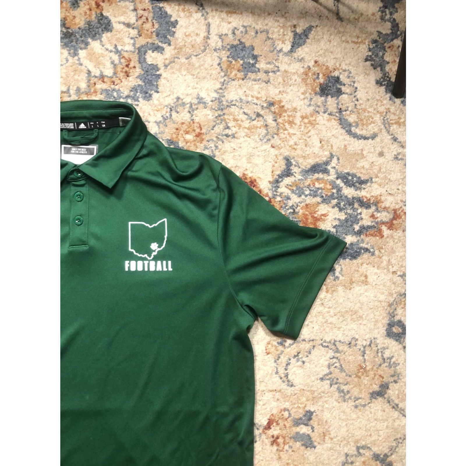 Adidas Adidas Polo Shirt Mens L Green White Ohio Football Parley Ocean Plastic Shirt Mens Large Colorblock Logo Football Size US L / EU 52-54 / 3 - 4 Thumbnail