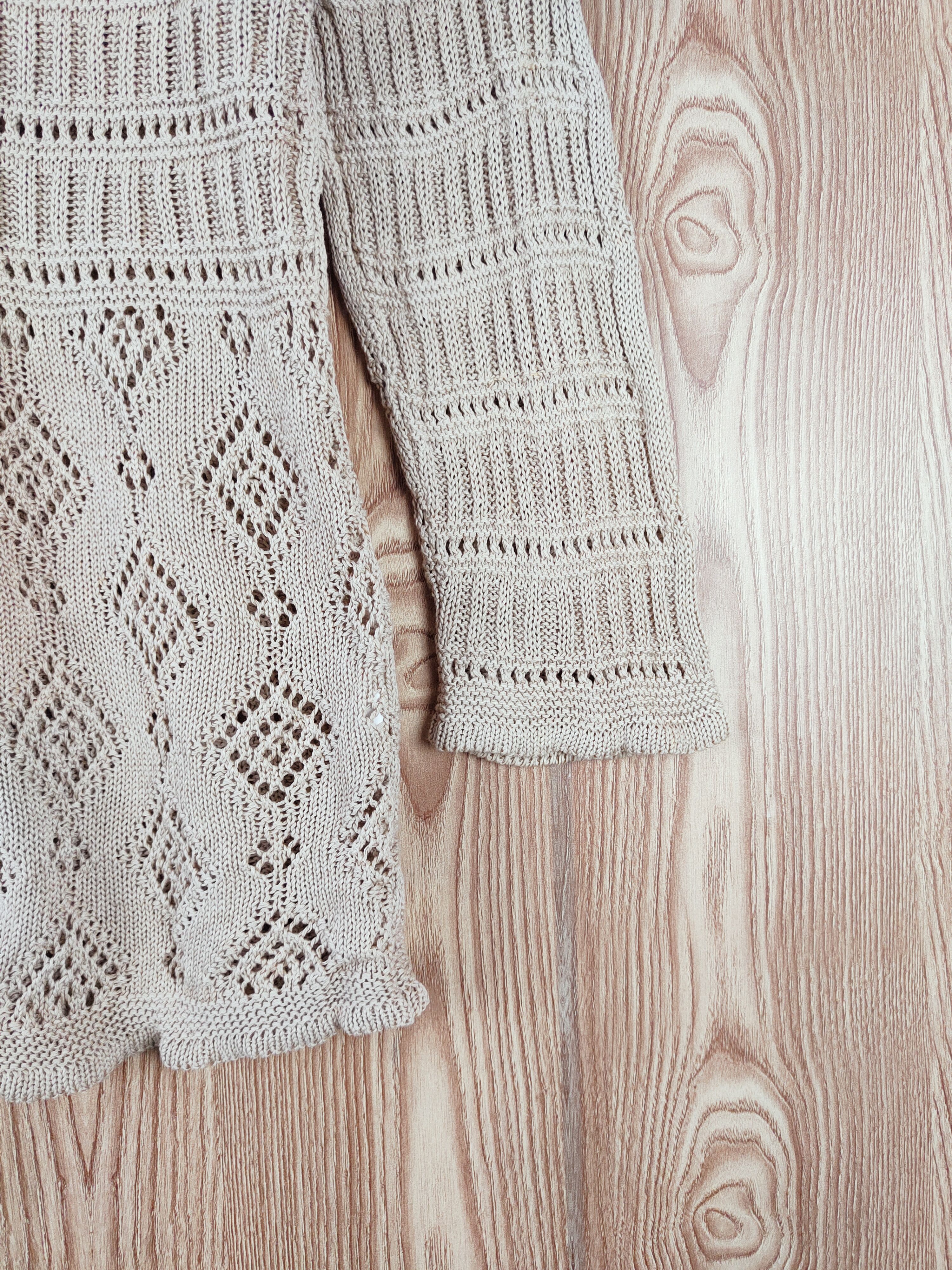 Japanese Brand × Vintage Selection RJ Brown Mesh Net Knitwear Long Cardigan #W475 Size M / US 6-8 / IT 42-44 - 6 Thumbnail