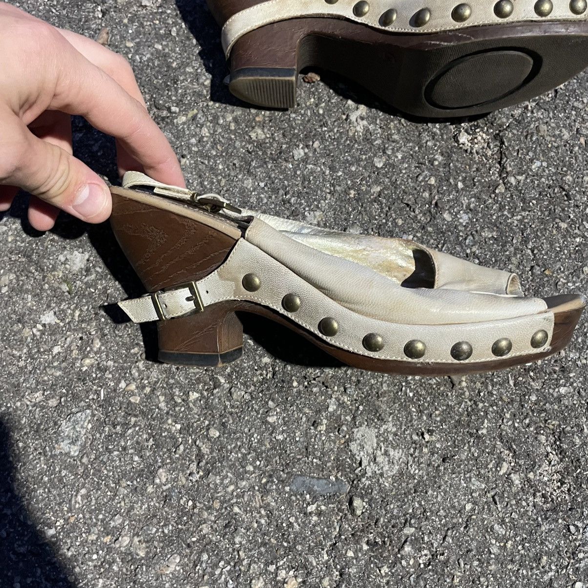 Vintage 90s heels platform shoes Studded Eyelets boots slip old mmm Size US 6 / IT 36 - 2 Thumbnail