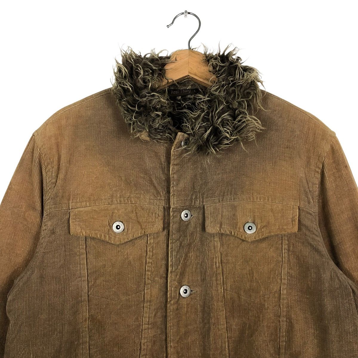 Japanese Brand 🔥90’s Real Things Corduroy Trucker Jacket Mink Fur Lining Size US L / EU 52-54 / 3 - 3 Thumbnail