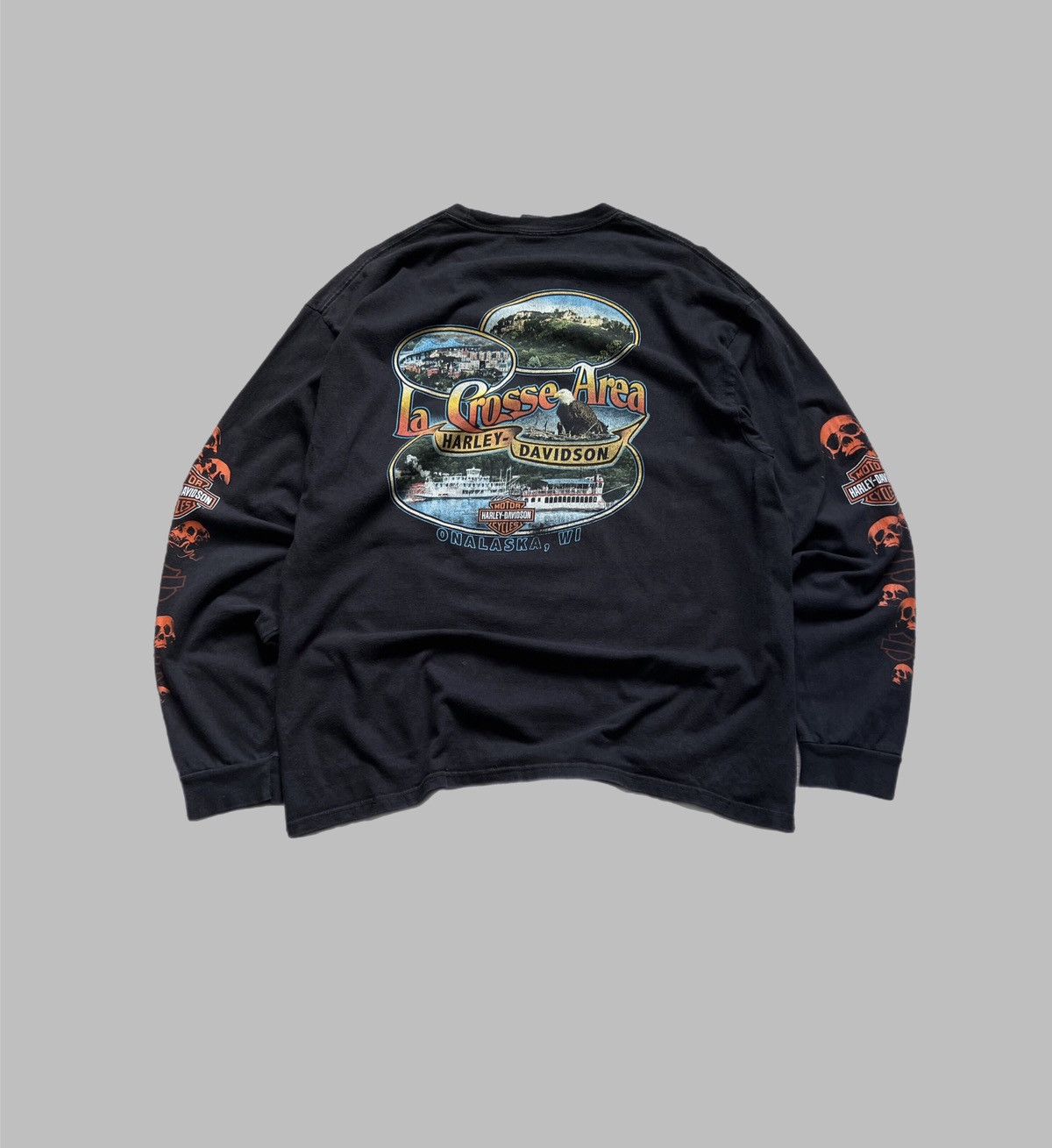 Daytona × Harley Davidson × West Coast Choppers Vintage Harley Davidson Longsleeve Big Logo Size US XL / EU 56 / 4 - 1 Thumbnail