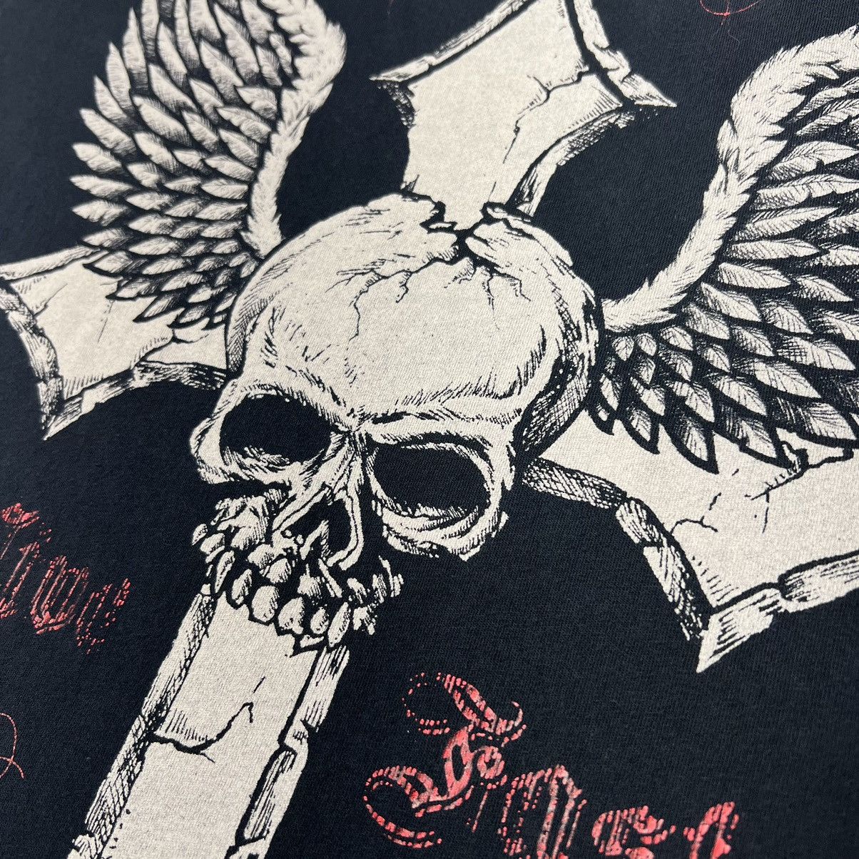 Affliction Affliction Tee Shirt Black Live Fast Skull Wings Cross Punk Size US XXL / EU 58 / 5 - 12 Thumbnail