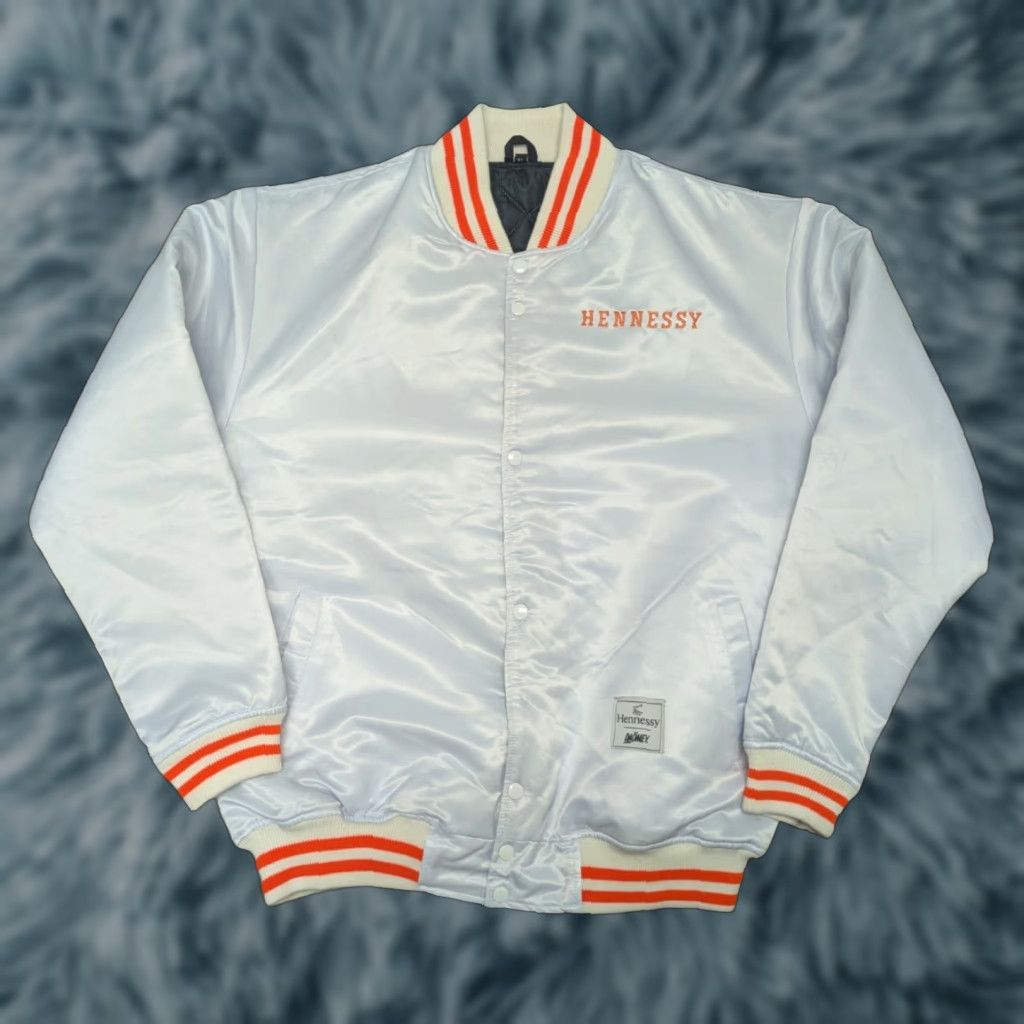 Vintage Hennessy Jacket XL White Satin Bomber Limited Edition Game Never Stops Full-Snap Mens Size US XL / EU 56 / 4 - 1 Thumbnail