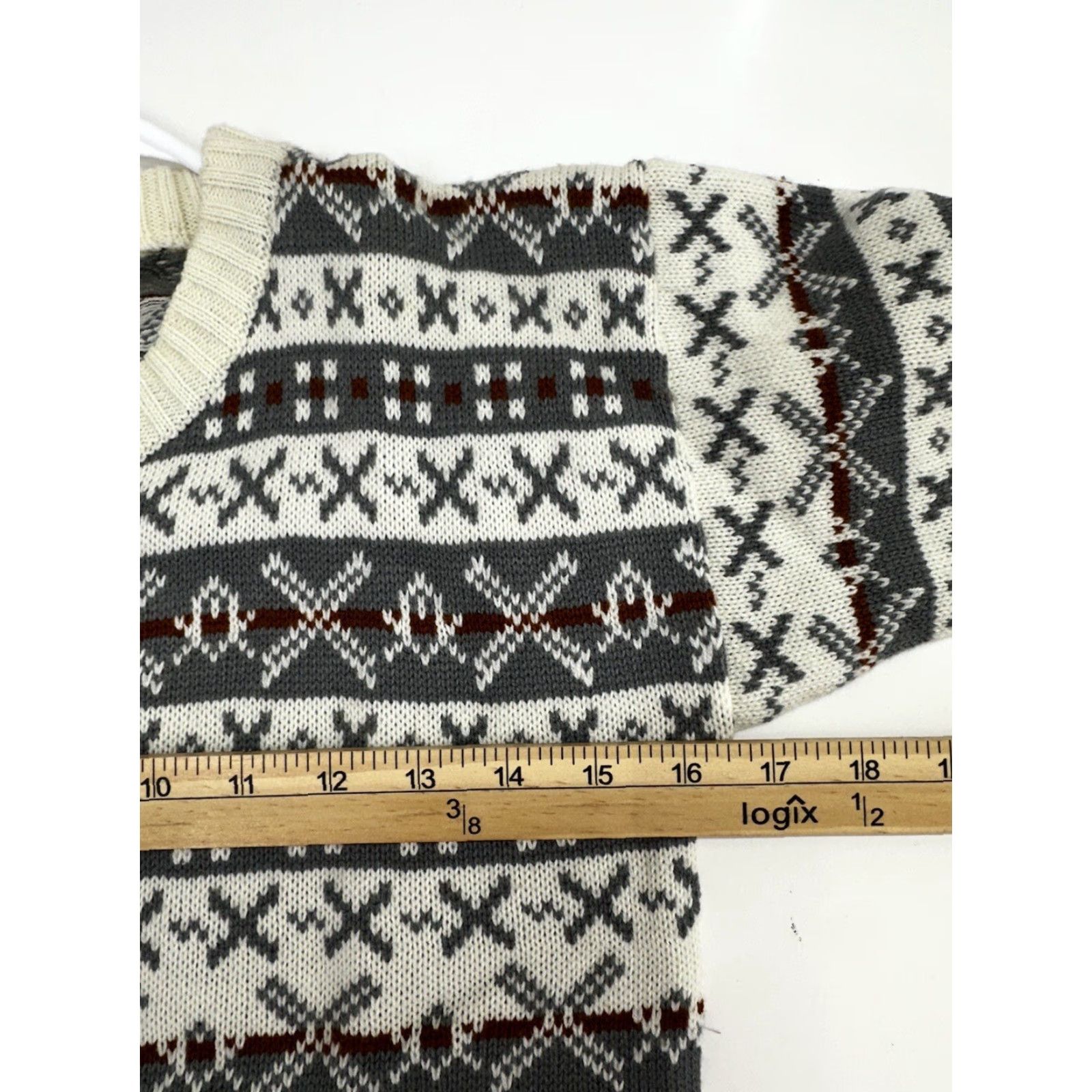 Vintage Alexanders Womens Sweater Size Medium Fair Isle Long Sleeve Tie Waist Pullover Knitted Knit Casual Size M / US 6-8 / IT 42-44 - 6 Thumbnail