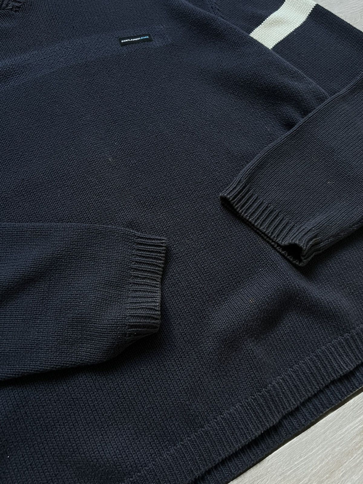 Yves Saint Laurent Saint Laurent Jeans Vintage Faded Sweater Knit Size US XL / EU 56 / 4 - 9 Thumbnail