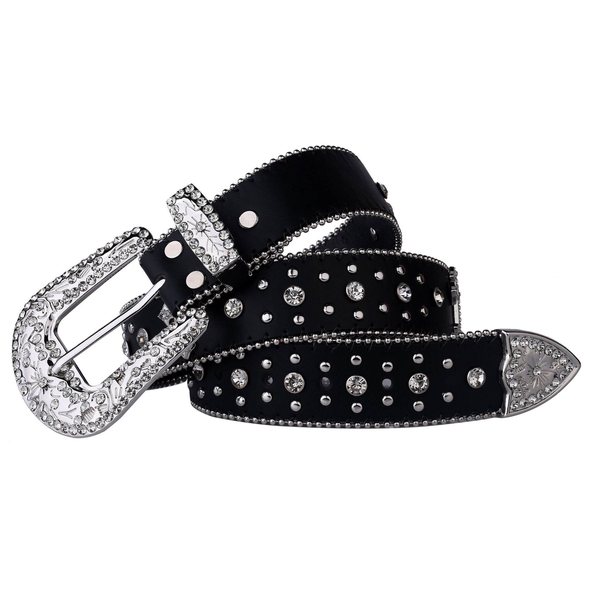 Japanese Brand Y2K Cross Rhinestone Belt Size ONE SIZE - 1 Thumbnail