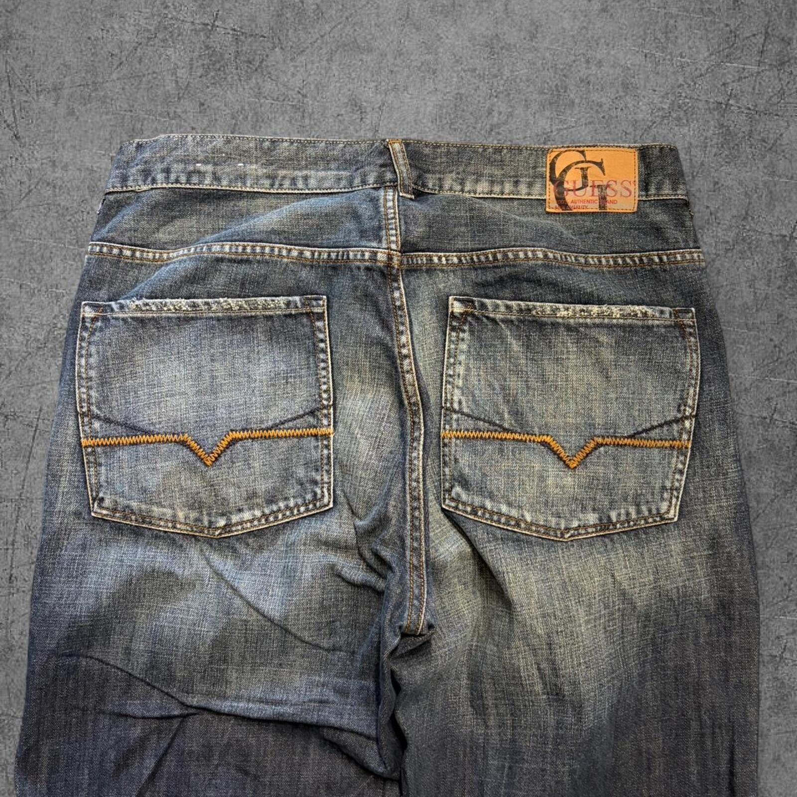 Guess Y2K Guess Dark Wash Raw Denim Size US 36 / EU 52 - 2 Thumbnail