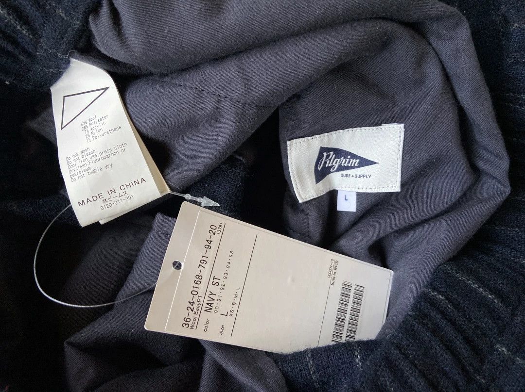 Pilgrim Surf + Supply Pilgrim Wool EasyPT Stripe Navy L Pants Size US 34 / EU 50 - 4 Thumbnail