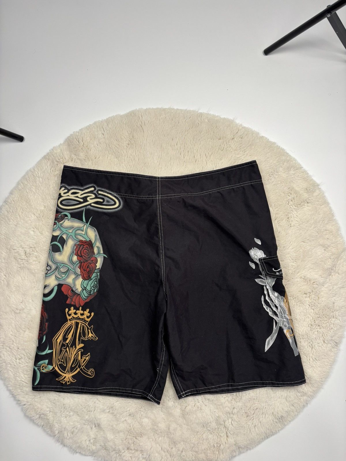 Christian Audigier × Ed Hardy Ed Hardy Vintage Rare Shorts Big Logo Y2K Style Size US 34 / EU 50 - 11 Thumbnail