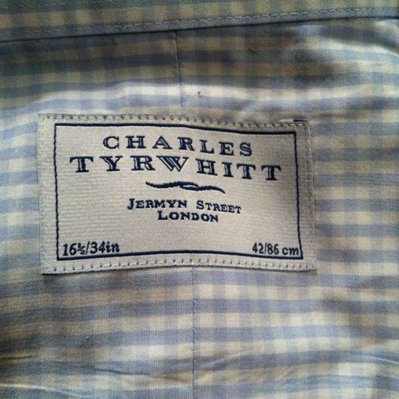 Charles Tyrwhitt CHARLES TYRWHITT MENS BLUE 100%COTTON DRESS SHIRT 16.5/34 Size US L / EU 52-54 / 3 - 5 Thumbnail