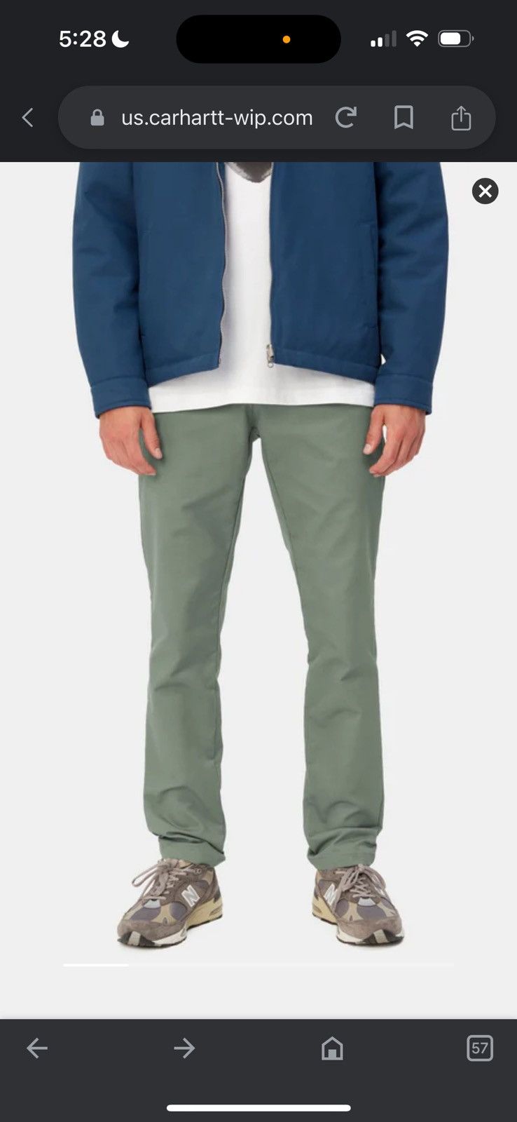 Carhartt WIP - Sid Pant - Smoke Green