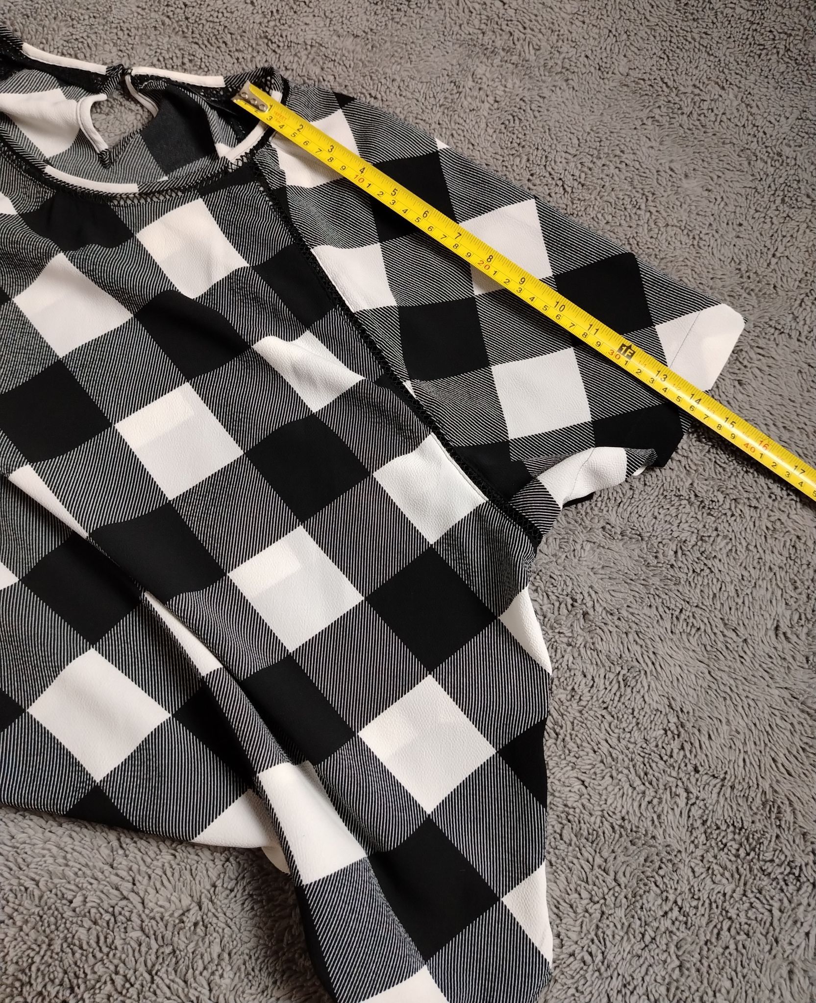 Other M&S Blouse Womens UK 16 Petite Black White Check Short Size XXL / US 16-18 / IT 52-54 - 8 Thumbnail