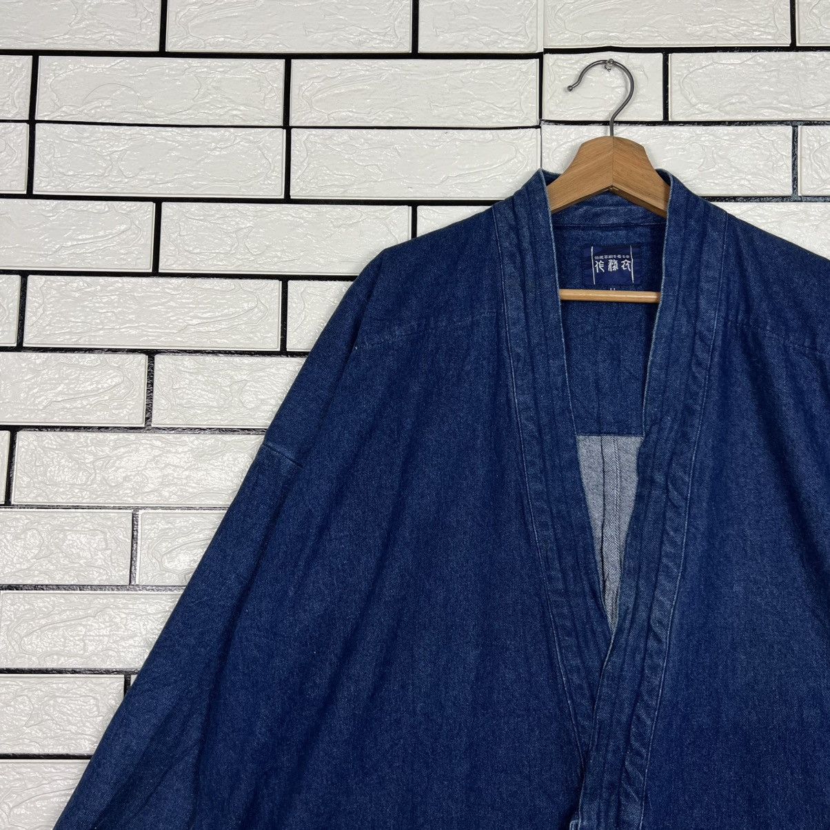 Japanese Brand Vintage KIMONO Blue Indigo Denim Hanten Jacket #4053-C184 Size US L / EU 52-54 / 3 - 3 Thumbnail