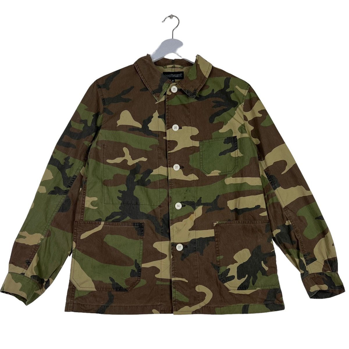 Japanese Brand CHOOCHUCHAMP WOODLAND CAMO MILITARY SHIRT JACKET Size US S / EU 44-46 / 1 - 1 Thumbnail