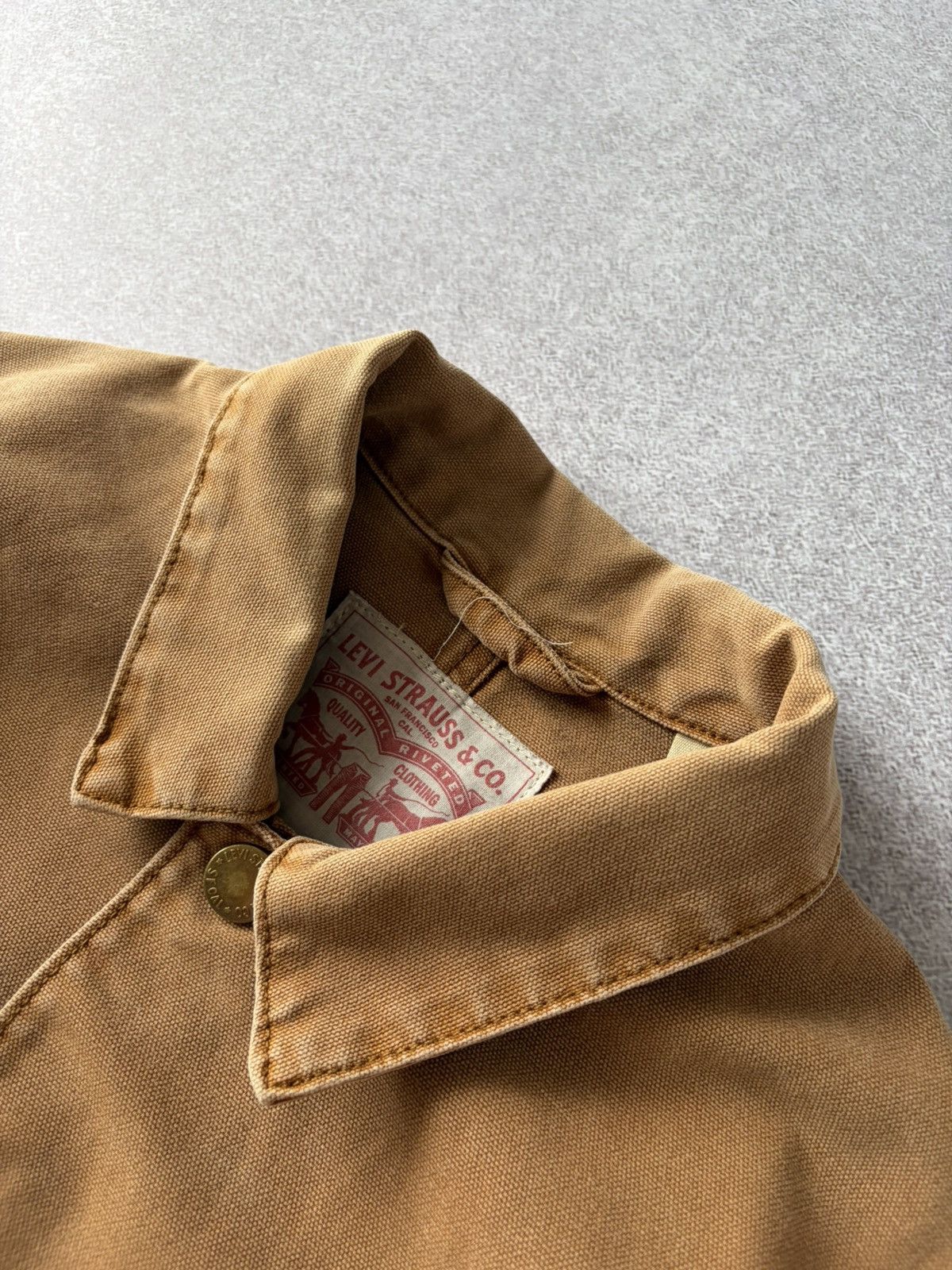 Levi's Levi's Engineers Chore Work Distressed Feded Canvas Jacket Size US L / EU 52-54 / 3 - 11 Thumbnail
