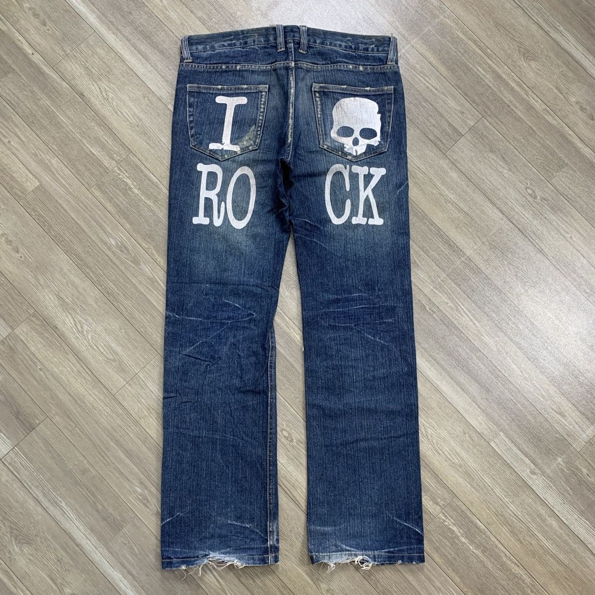 If Six Was Nine × Japanese Brand × Le Grande Bleu (L.G.B.) Crazy Limited Distressed Skull Jeans Size US 35 - 8 Thumbnail