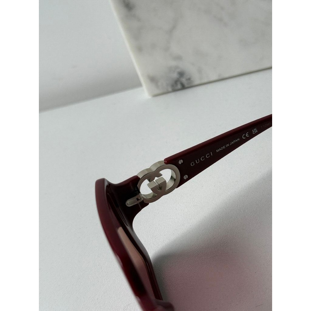 Gucci NEW Gucci GG1692S Burgundy Square Mirror Lens Sunglasses Size ONE SIZE - 6 Thumbnail