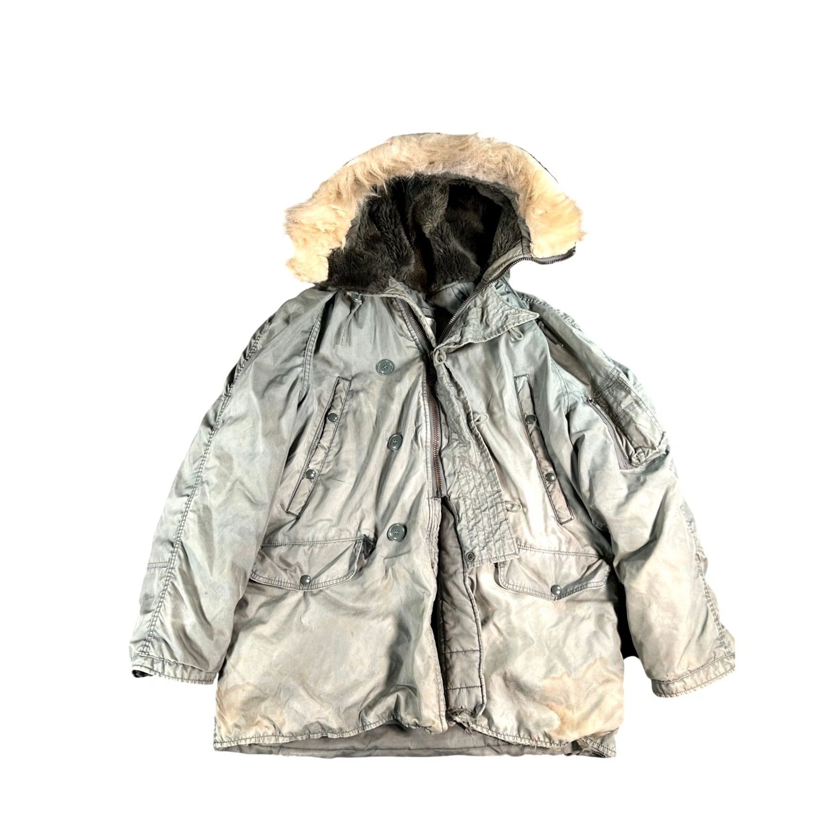 Industrie VINTAGE Greenbrier Industries N-3B Parka Mens Large Green Military Coat Size US L / EU 52-54 / 3 - 2 Thumbnail