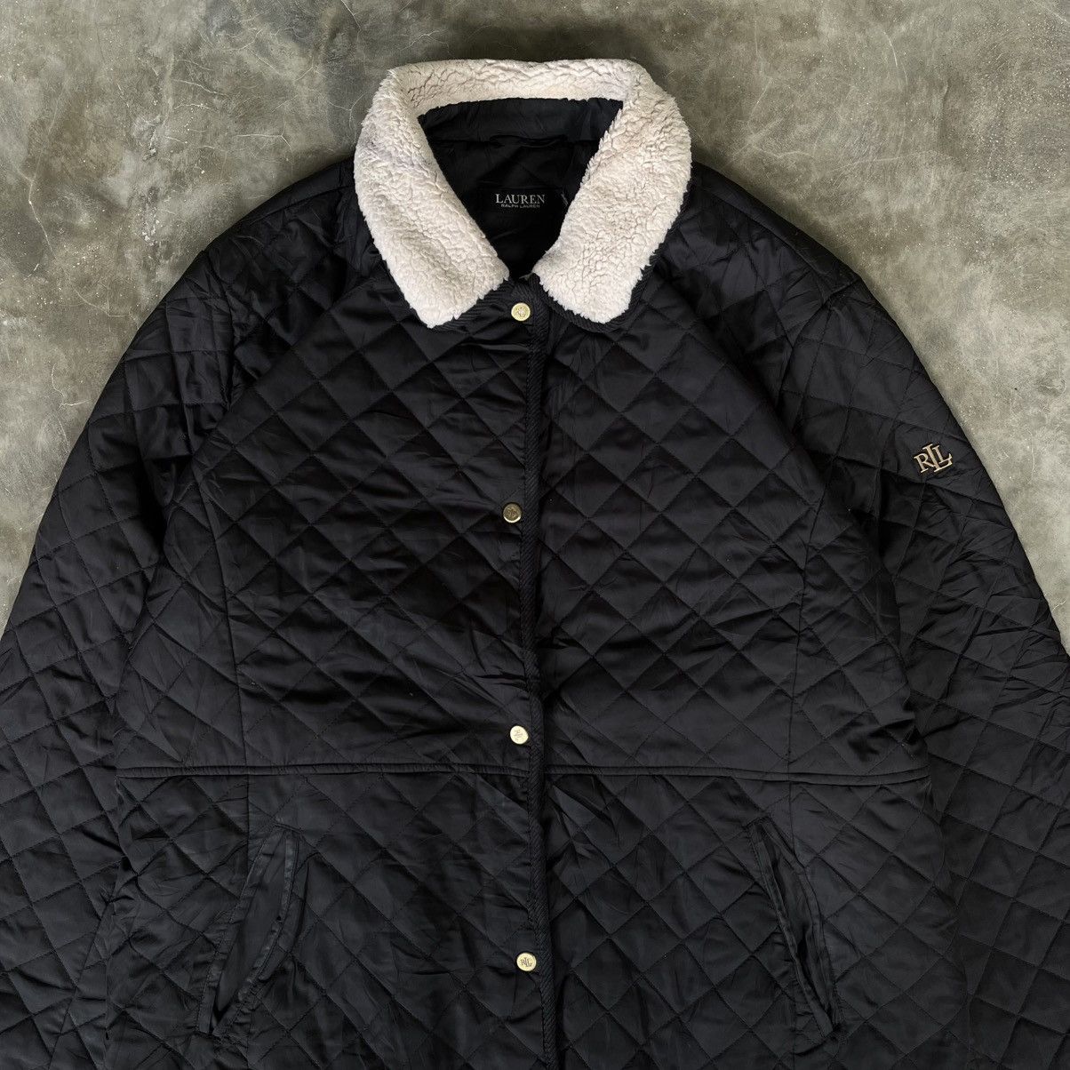 Ralph Lauren Vintage Ralph Lauren Quilted Neck Sherpa Jacket Size US XL / EU 56 / 4 - 3 Thumbnail