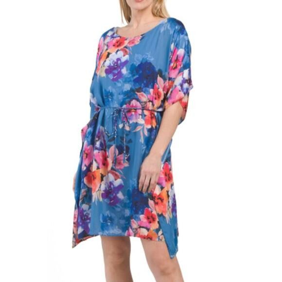 Johnny Was Summer Days Coverup Dress With Braided Tie Summer Blue Size L / US 10 / IT 46 - 1 Thumbnail
