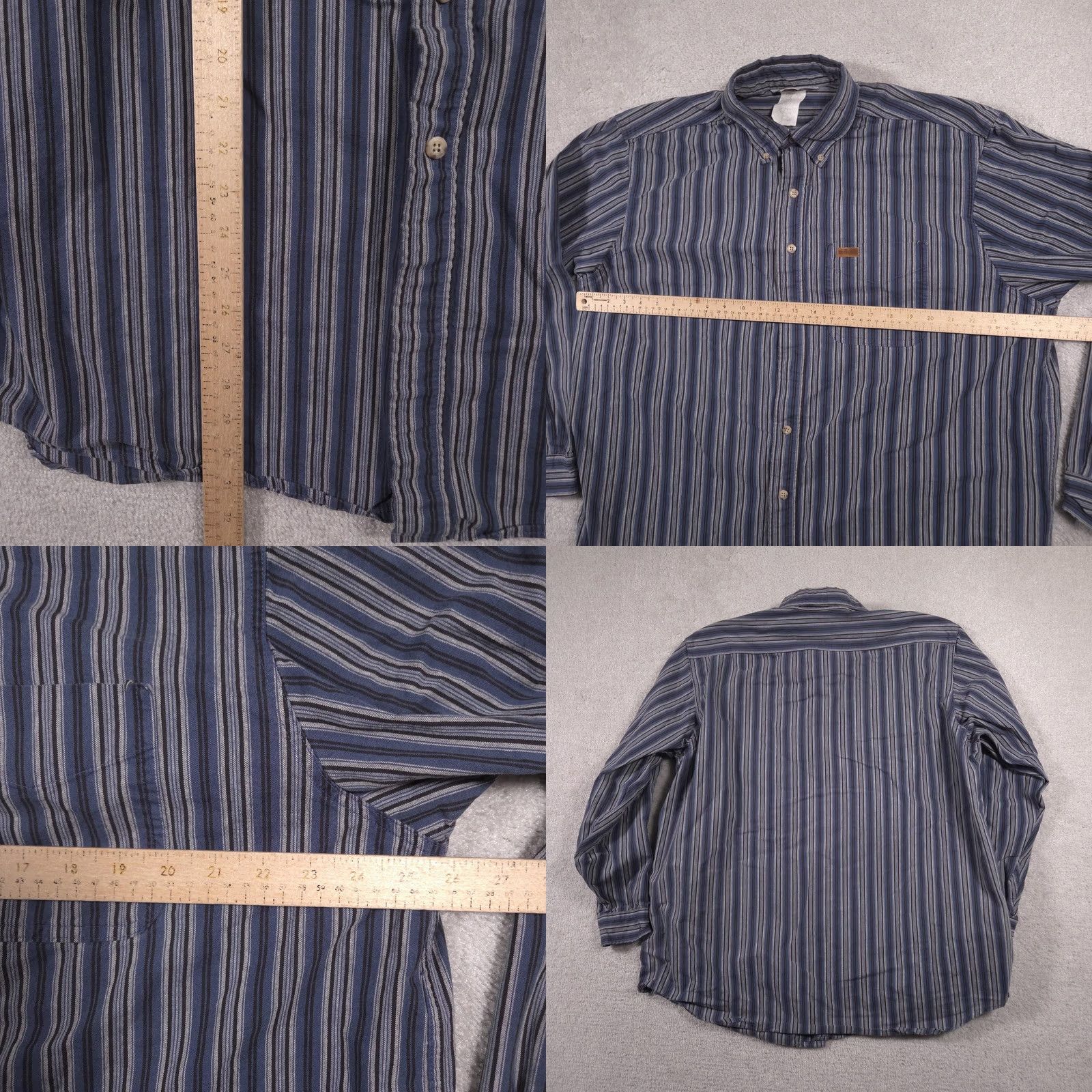 Carhartt VINTAGE Carhartt Shirt Mens XL Blue Stripe Button Front Long Sleeve Casual Workwear Size US XL / EU 56 / 4 - 9 Thumbnail