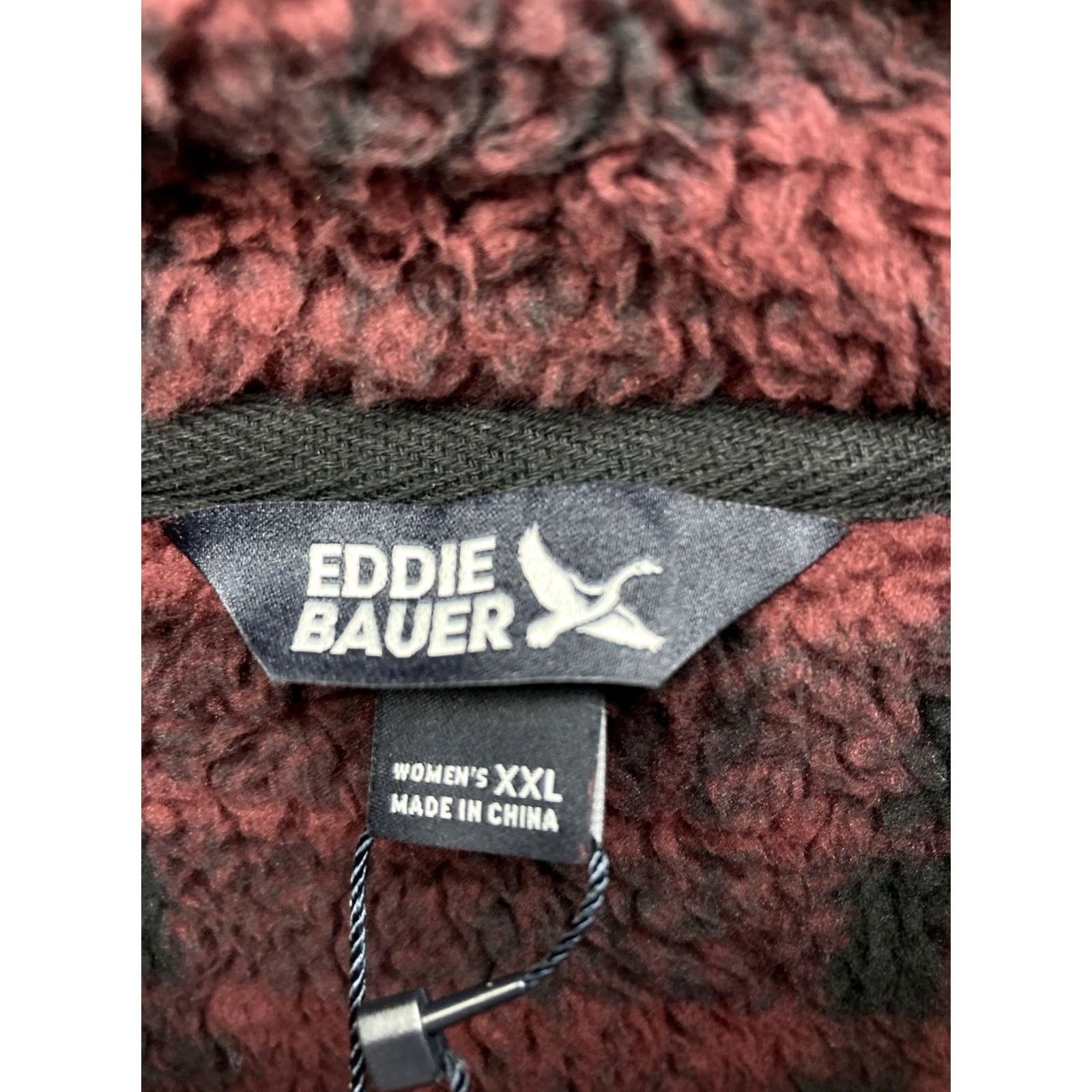 Eddie Bauer Eddie Bauer Sherpa Fleece Jacket Women 2XL Red Plaid Full Zip Mock Neck NWT Shirt Size XXL / US 16-18 / IT 52-54 - 7 Thumbnail