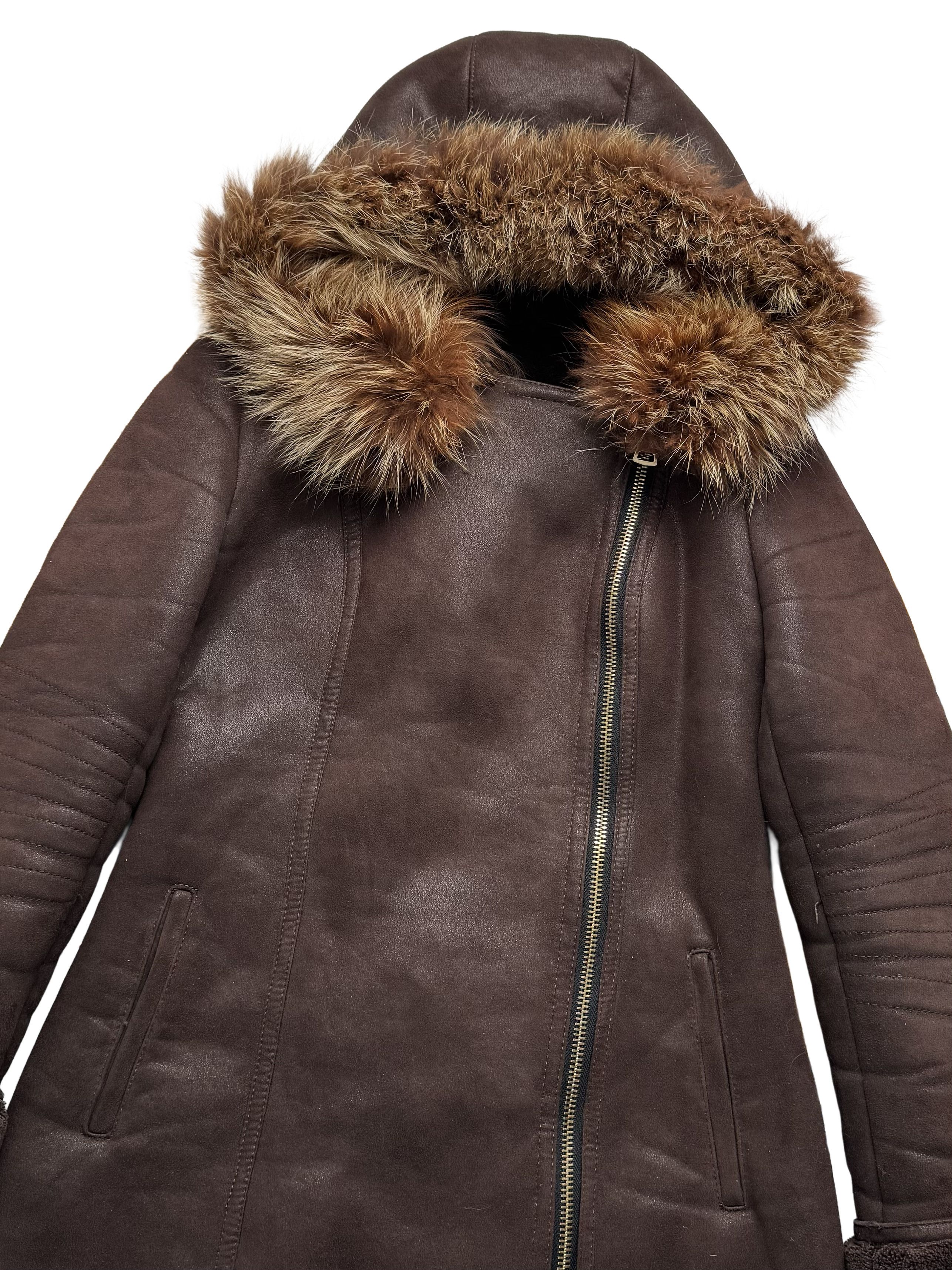 Vintage Y2K Faux Sheepskin Coat (V131) Size L / US 10 / IT 46 - 2 Thumbnail