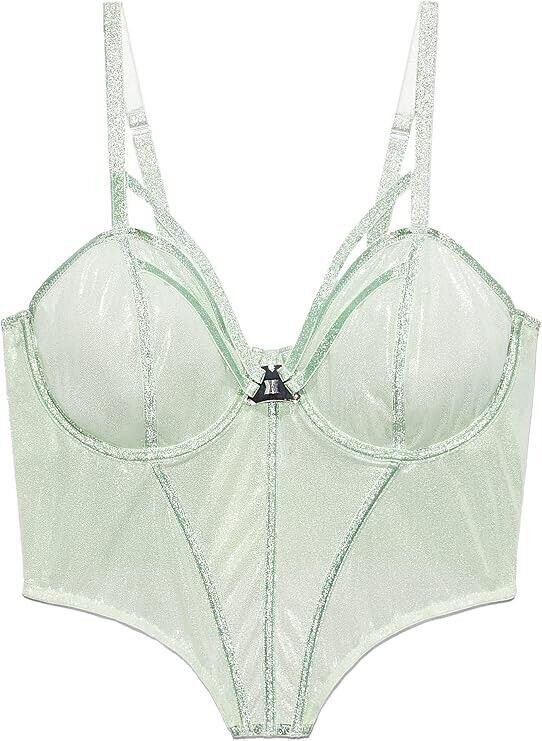 Fenty Savage x Fenty Rihanna Going Platinum Mesh Bustier Green xs Size ONE SIZE - 2 Thumbnail