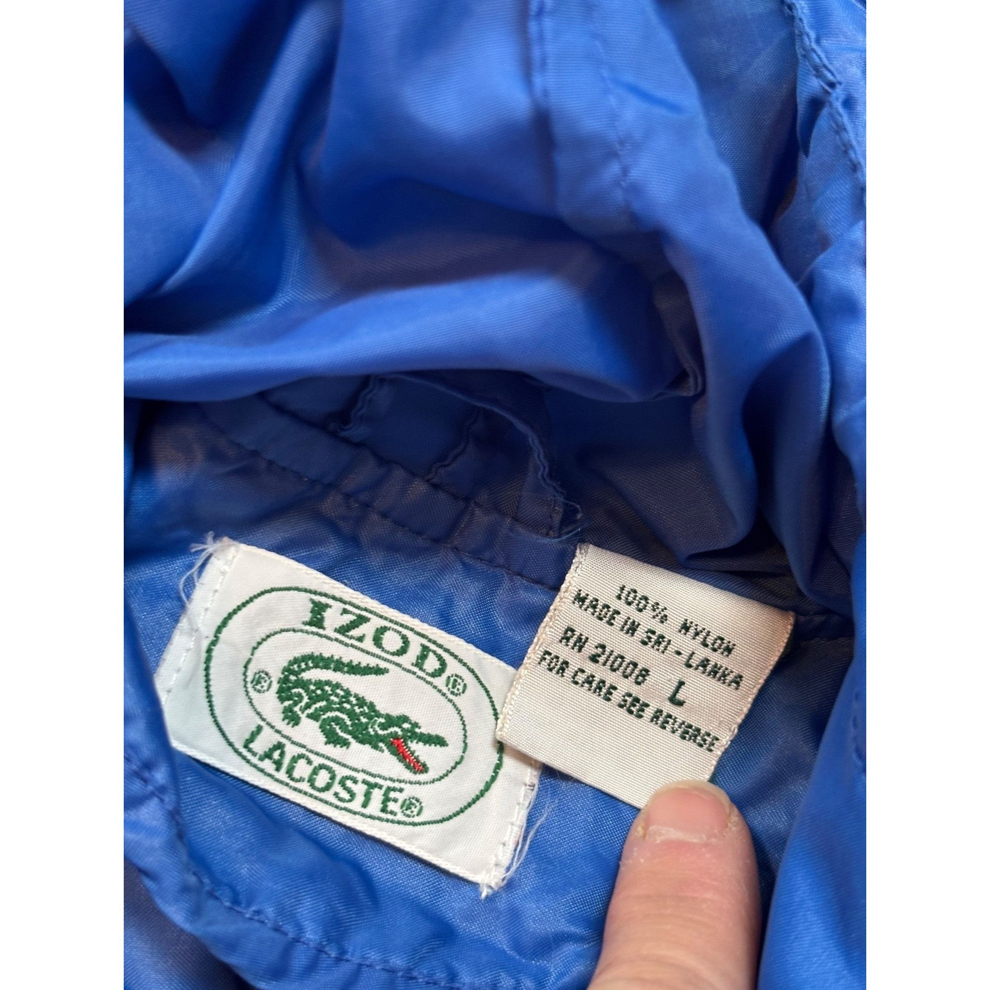 Lacoste Lacoste Blue large Pullover Hooded Windbreaker Jacket With D Size US L / EU 52-54 / 3 - 7 Thumbnail
