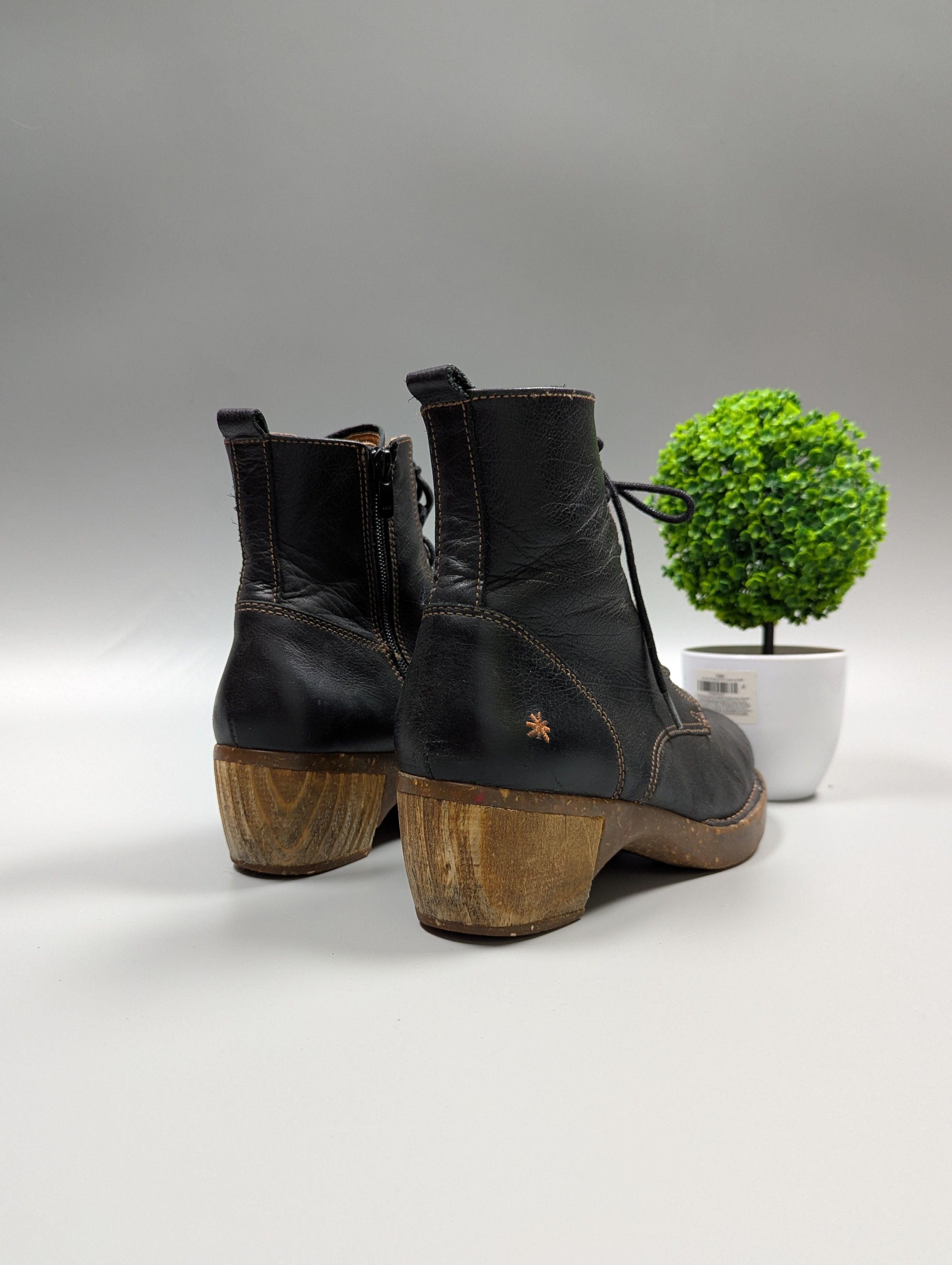 Other THE ART Vintage Women's Leather Brown Heeled Boots Size US 8 / IT 38 - 6 Thumbnail