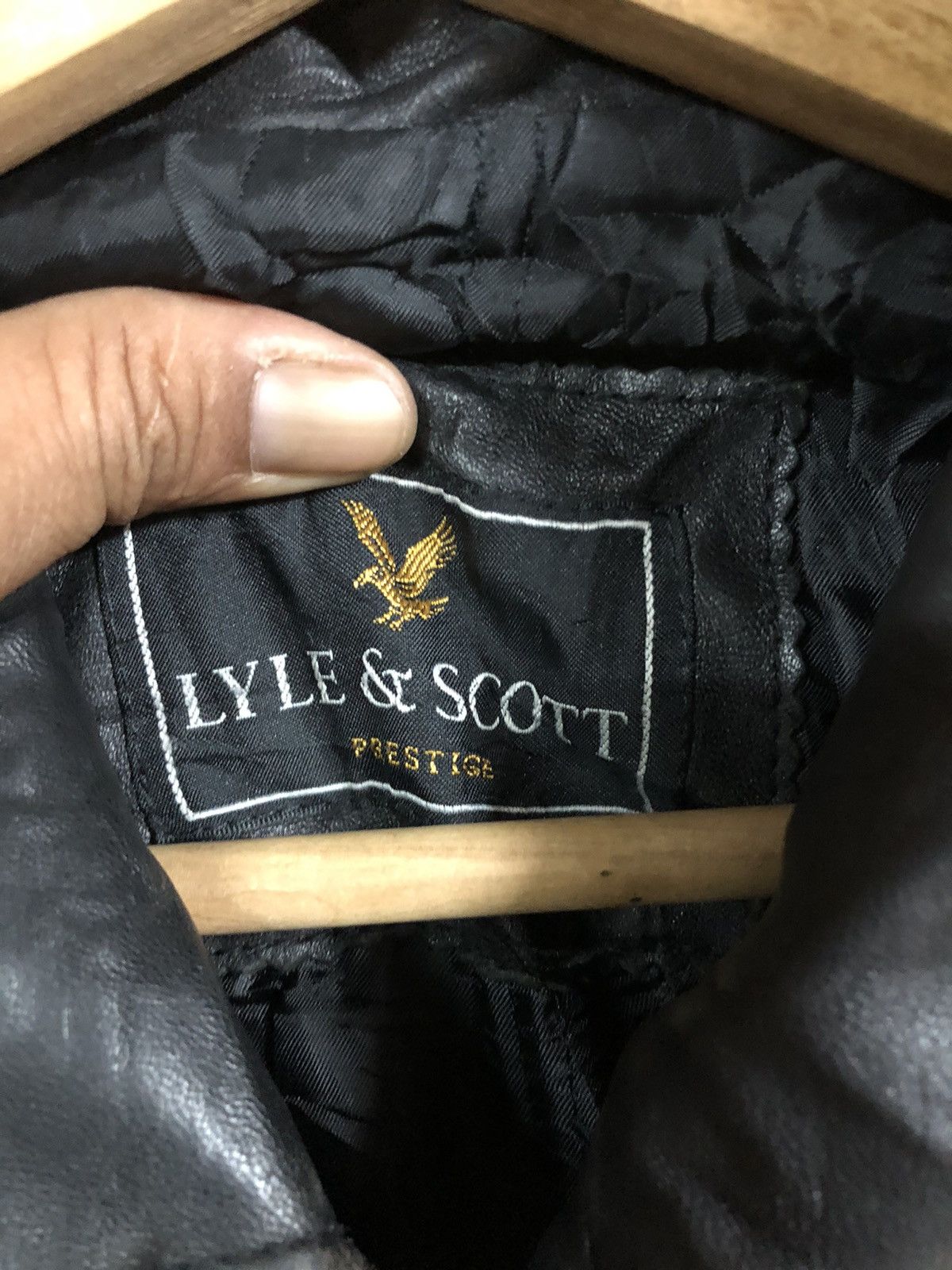 Designer × Lyle & Scott × Vintage Vintage 90’s Lyle & Schott Leather Jacket Zipper Size US M / EU 48-50 / 2 - 6 Thumbnail