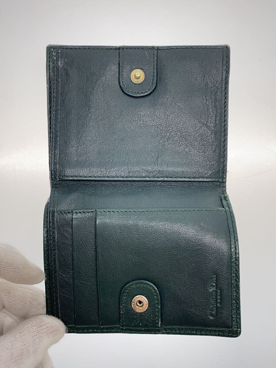 Dior Dior Leather Tri-Fold Wallet Green Size ONE SIZE - 4 Thumbnail