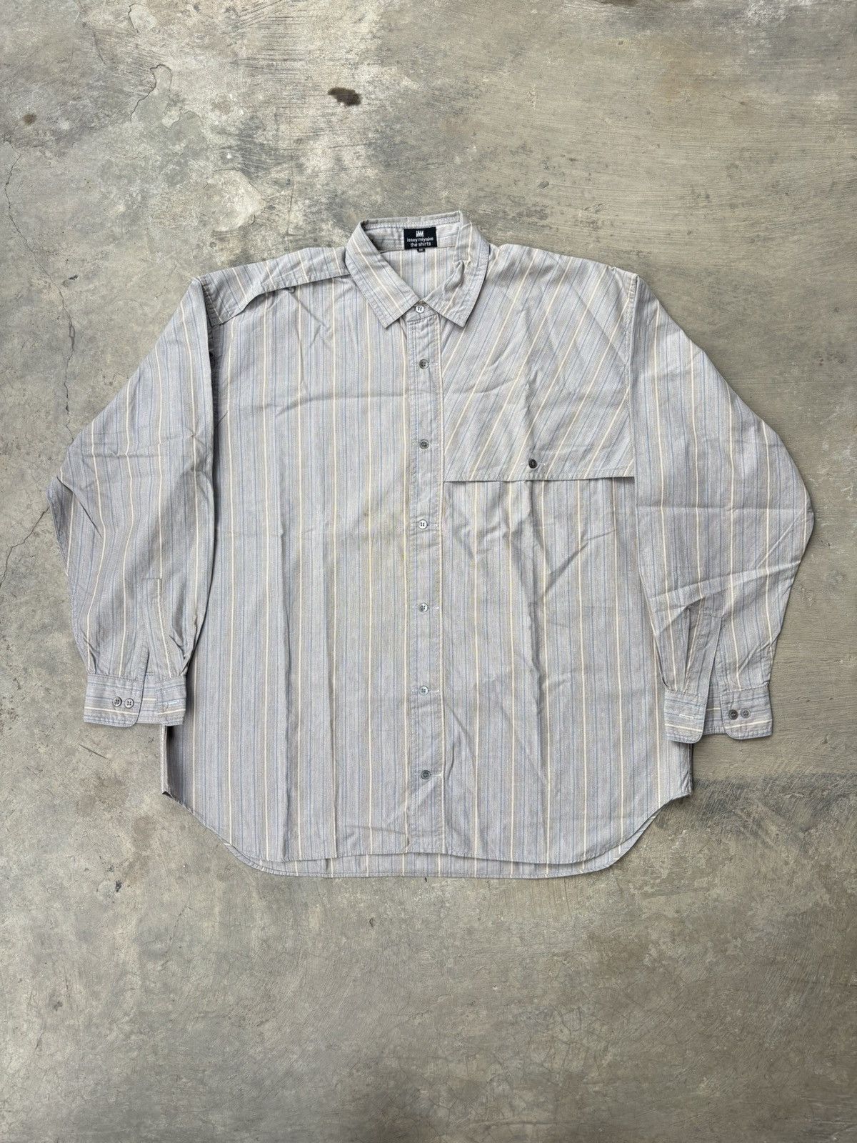 Issey Miyake Vintage 90’s Issey Miyake Button-Up Grey Striped Pattern Size US L / EU 52-54 / 3 - 1 Thumbnail