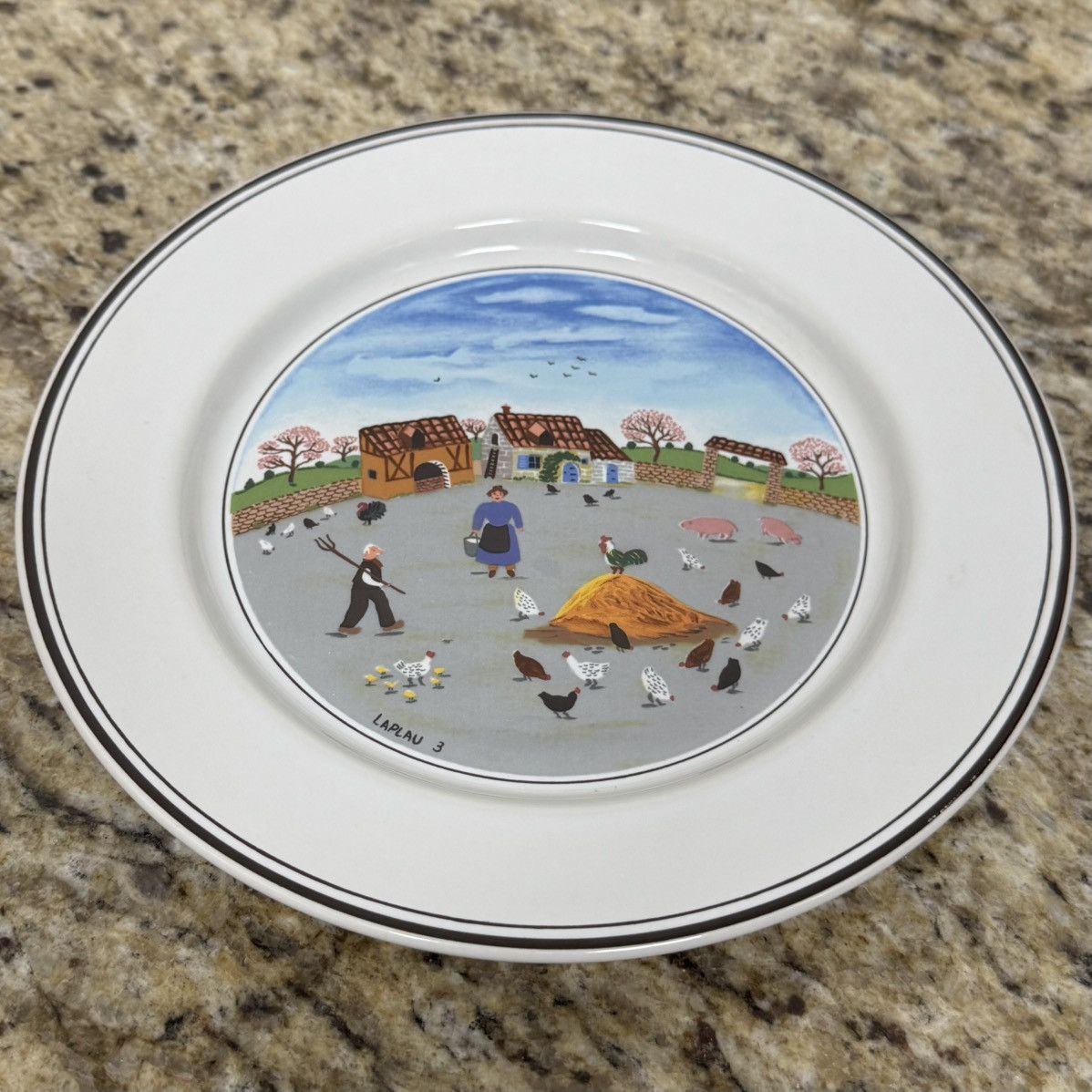 Vintage Villeroy & Boch Country Yard Laplau 3 Design Naïf 8.5” Plate Size ONE SIZE - 2 Thumbnail