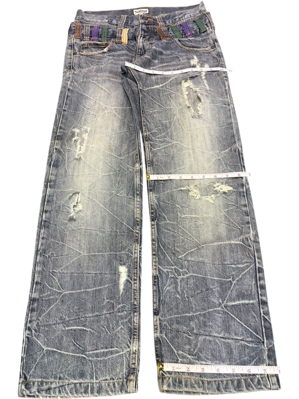 PPFM Vintage Japanese Brand Double Waist Distress Loose Jeans Size US 29 - 8 Thumbnail