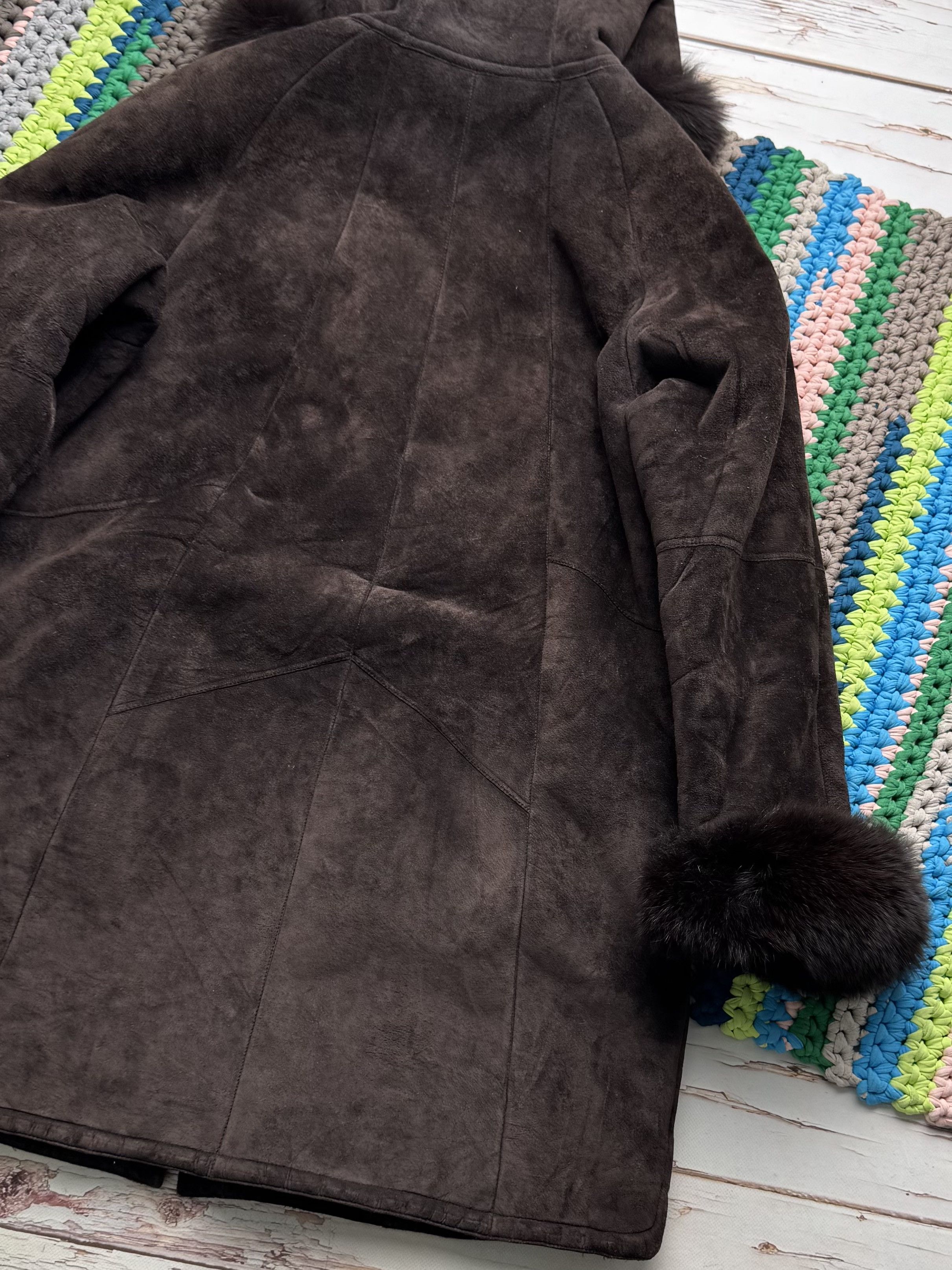 Vintage Vintage Shearling Sheepskin Coat Suede Hooded Winter Y2K Size XL / US 12-14 / IT 48-50 - 18 Thumbnail