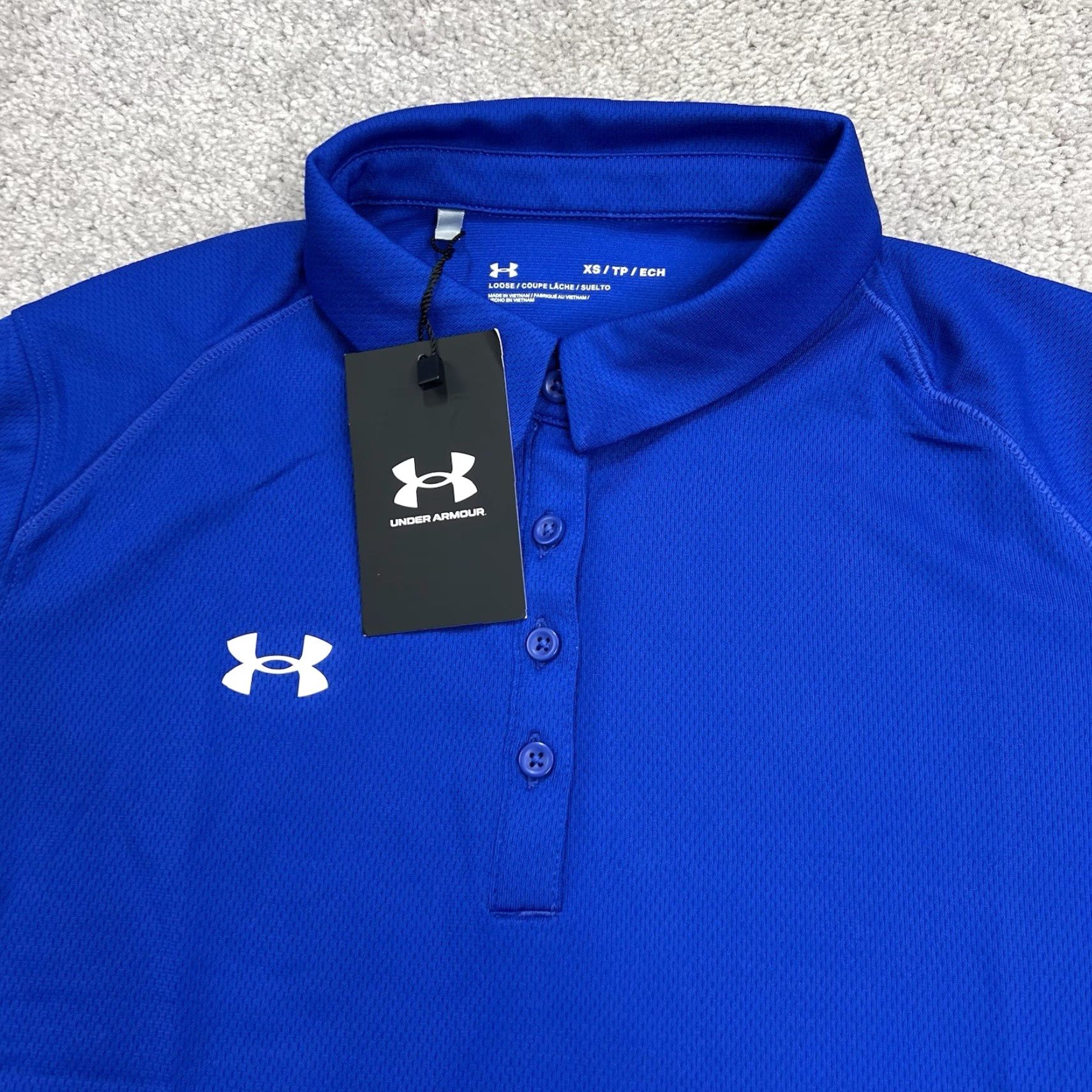 Under Armour Under Armour Polo Shirt Women XS Blue Team Tech Athletic Active 1370431 NWT New NWT Size XS / US 0-2 / IT 36-38 - 3 Thumbnail