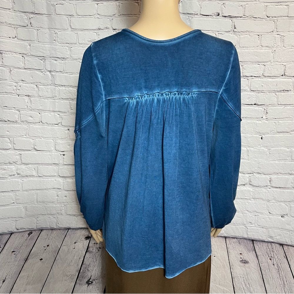 Free People Free People Blue Cross Over Wrap Long Sleeve Top Size S Size S / US 4 / IT 40 - 5 Thumbnail