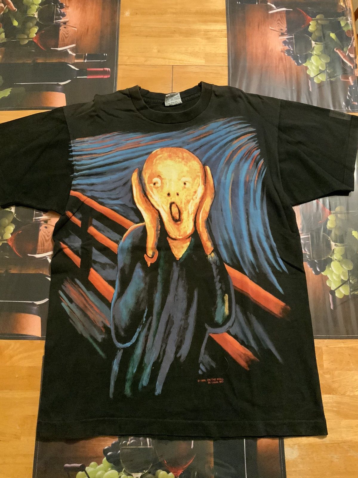 image of Vintage 96’ Edvard Munch The Scream Shirt in Black, Men's (Size Large)
