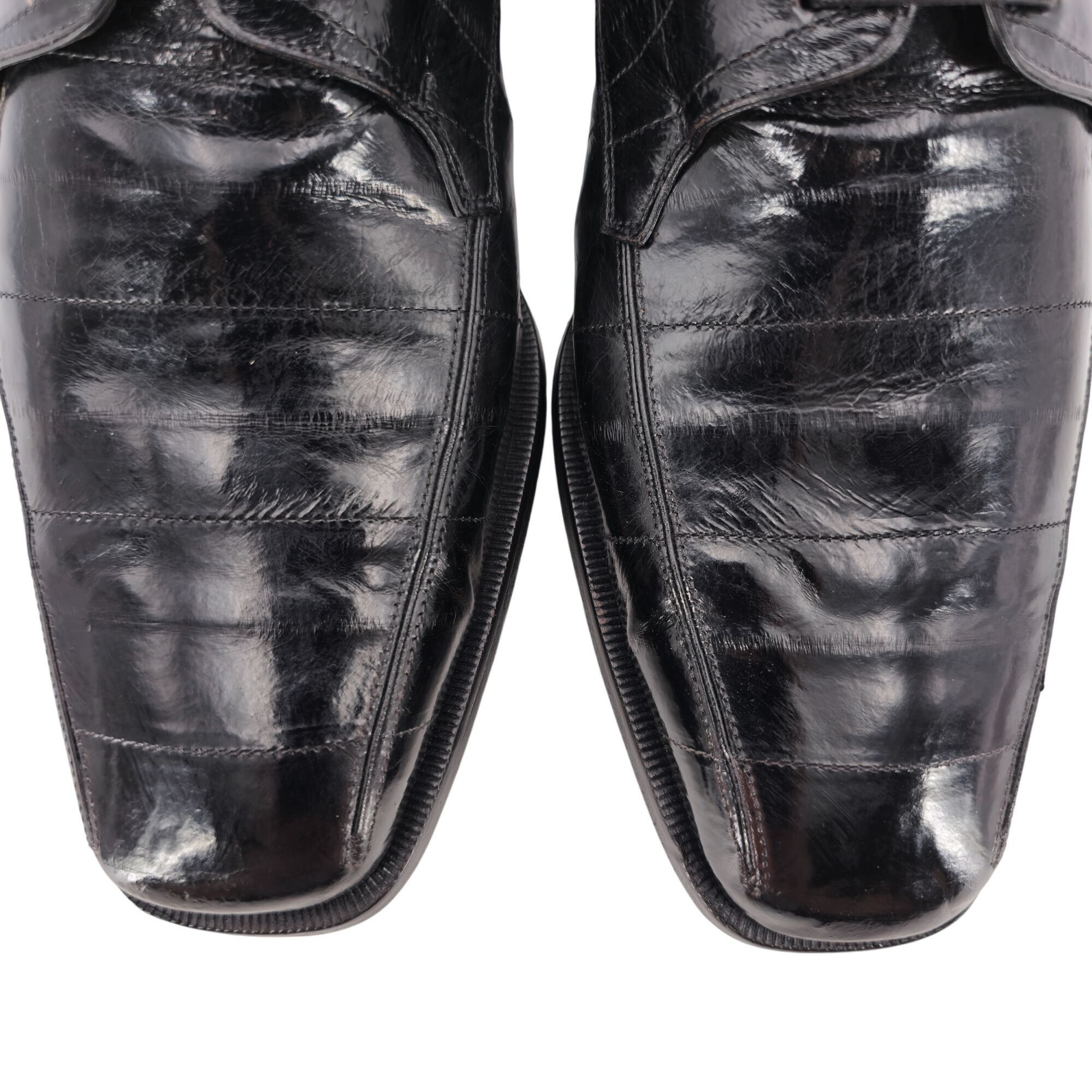 Mezlan Vintage Mezlan Platinum Exotic Eel Skin Men's Size 7E Black Size US 7 / EU 40 - 7 Thumbnail