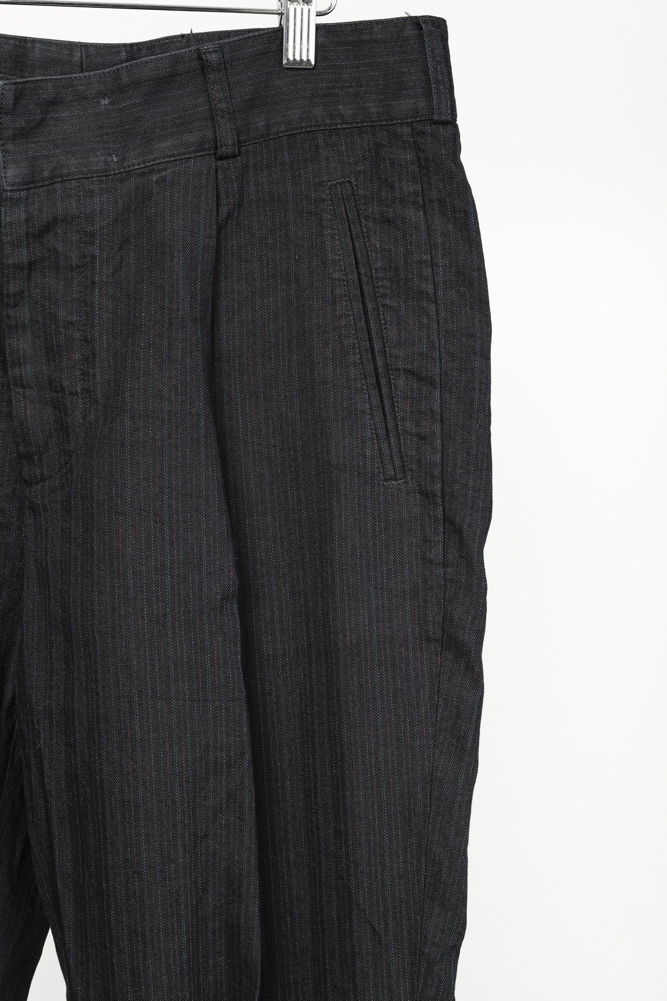 Dries Van Noten Dries Van Noten Cotton Linen Navy Pinstriped Pant Size 34" / US 12 / IT 48 - 5 Thumbnail
